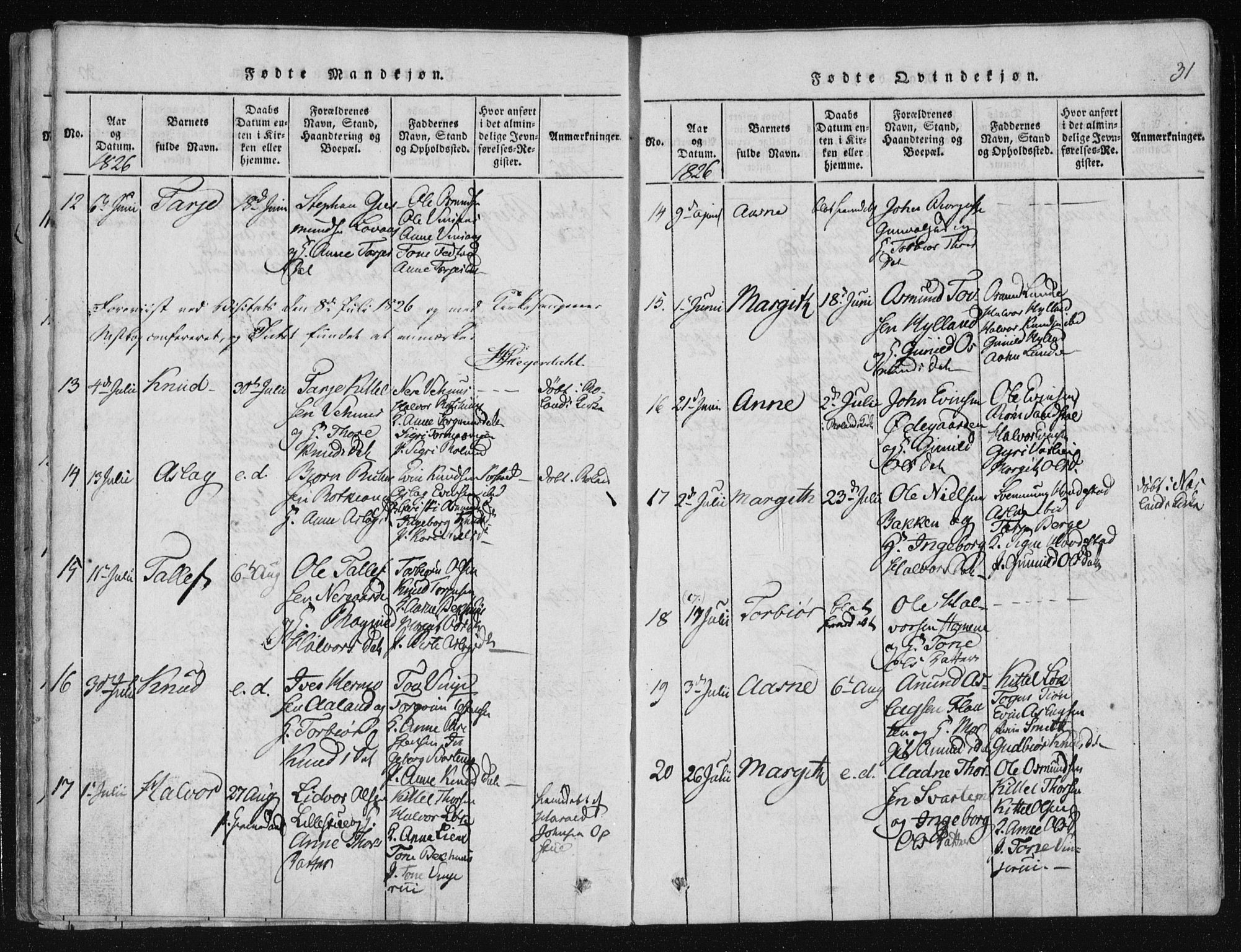 Vinje kirkebøker, AV/SAKO-A-312/F/Fa/L0003: Parish register (official) no. I 3, 1814-1843, p. 31