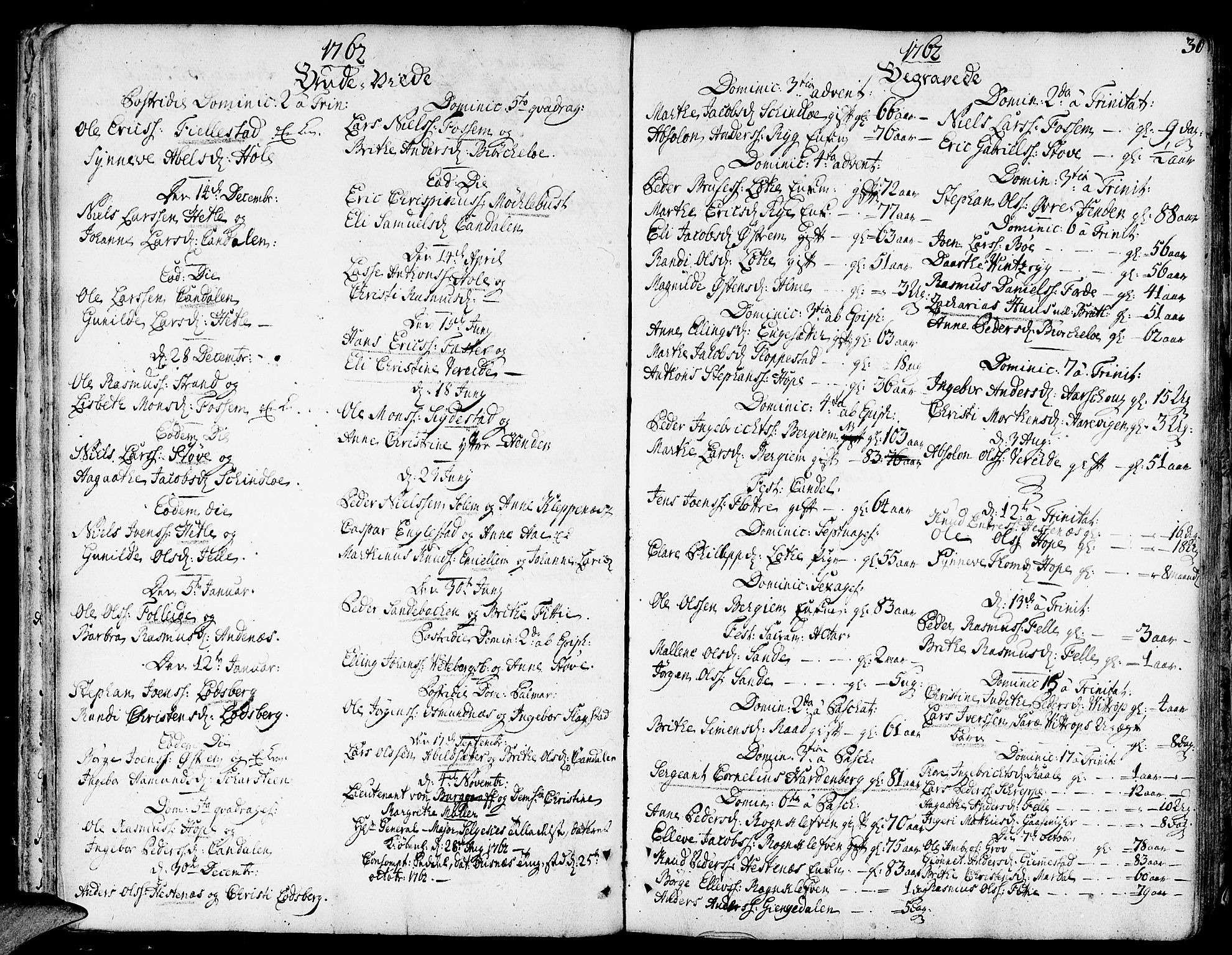 Gloppen sokneprestembete, SAB/A-80101/H/Haa/Haaa/L0004: Parish register (official) no. A 4, 1758-1784, p. 30