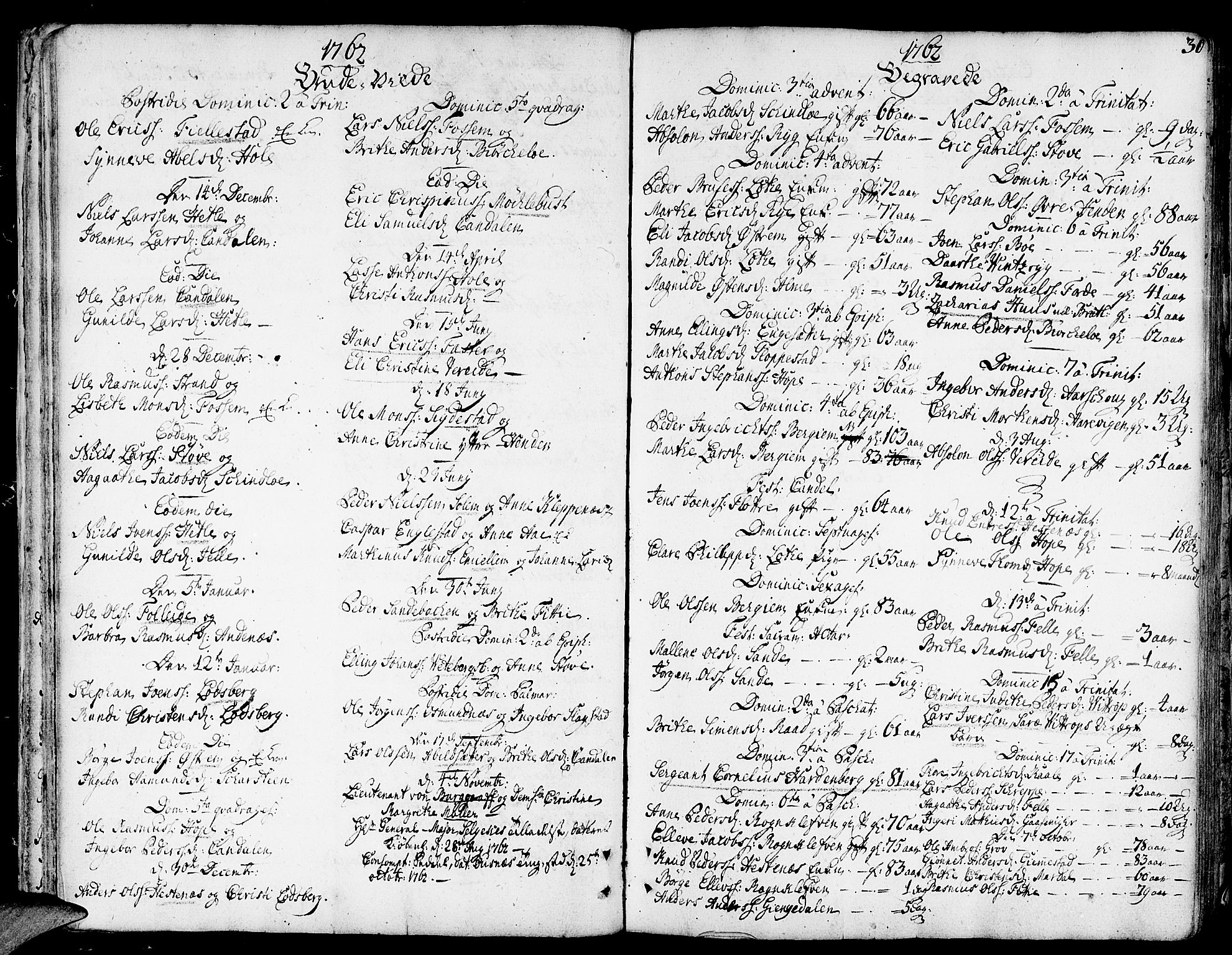 Gloppen sokneprestembete, AV/SAB-A-80101/H/Haa/Haaa/L0004: Parish register (official) no. A 4, 1758-1784, p. 30