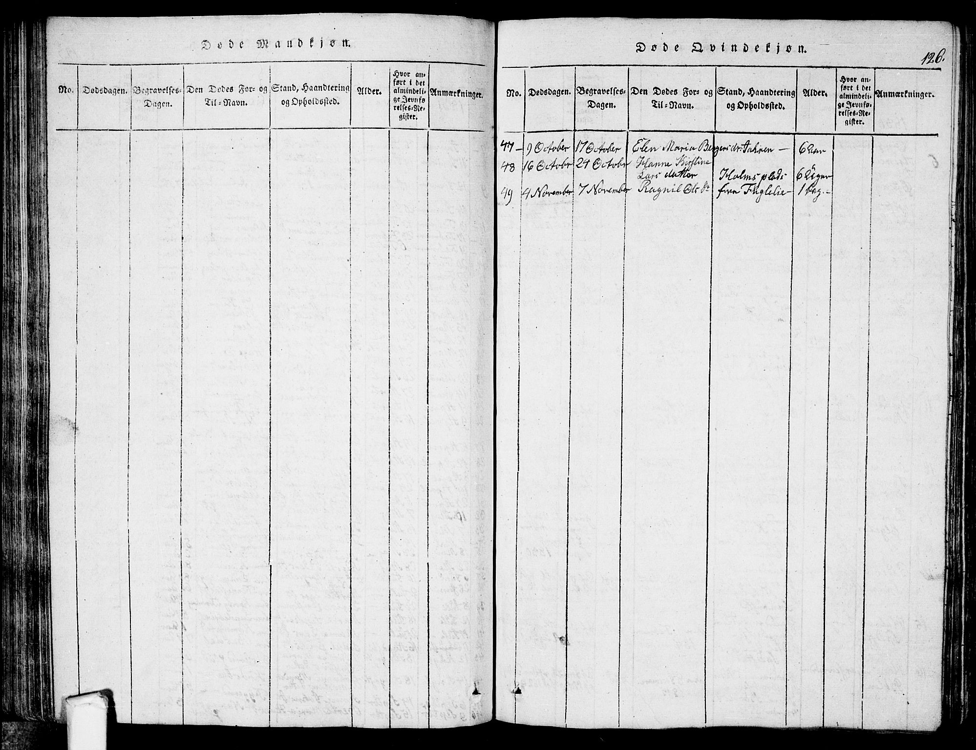 Eidsberg prestekontor Kirkebøker, AV/SAO-A-10905/G/Ga/L0001: Parish register (copy) no. I 1, 1814-1831, p. 126