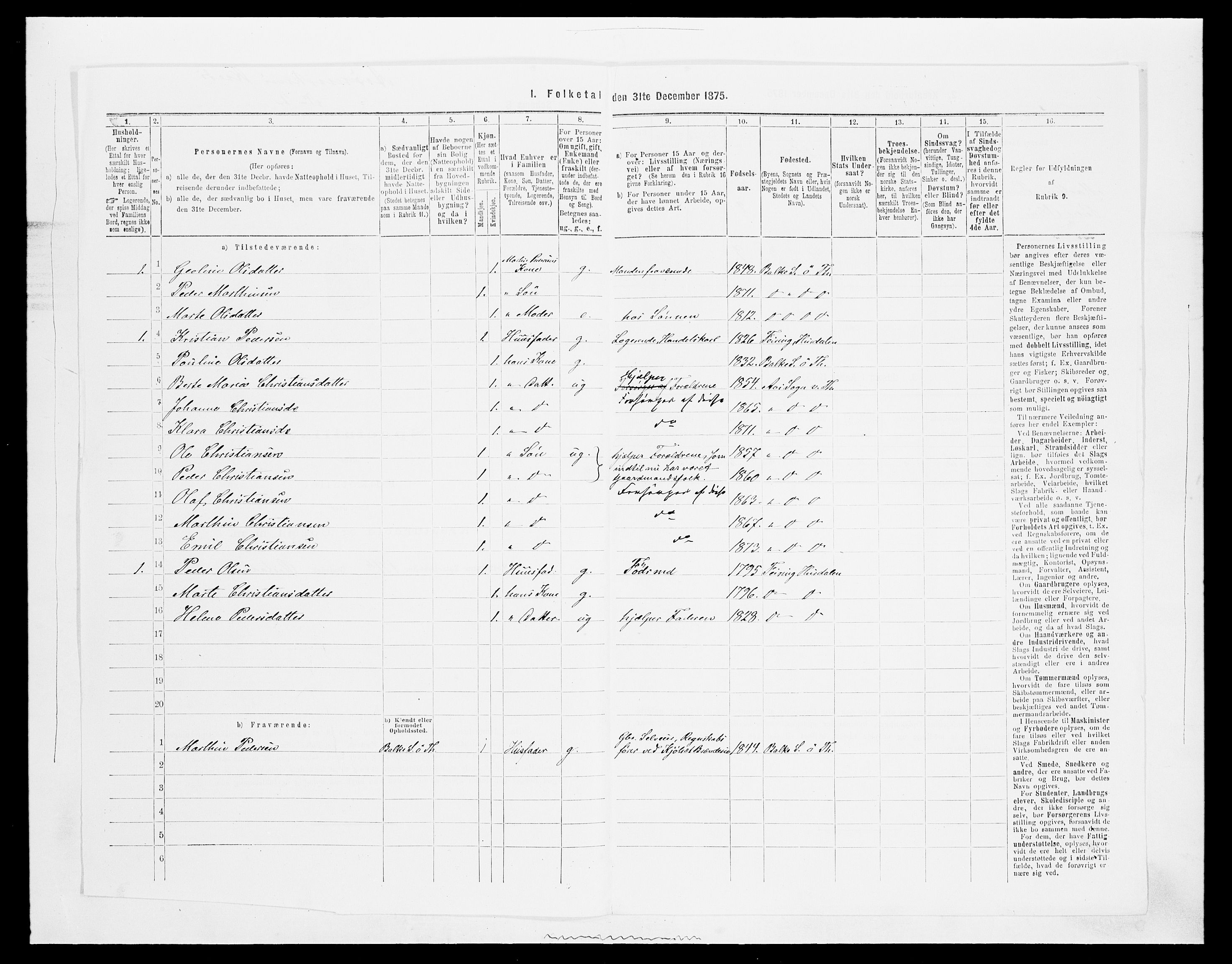 SAH, 1875 census for 0529P Vestre Toten, 1875, p. 428