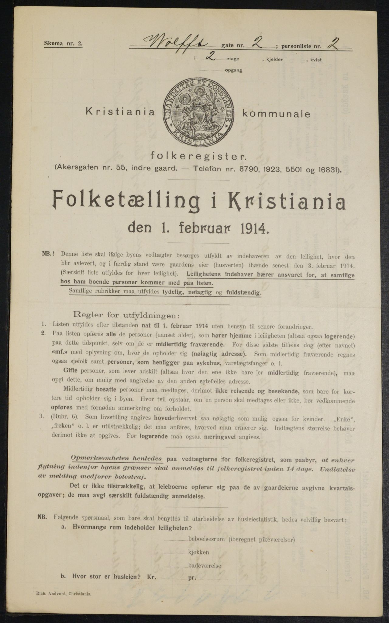 OBA, Municipal Census 1914 for Kristiania, 1914, p. 129504