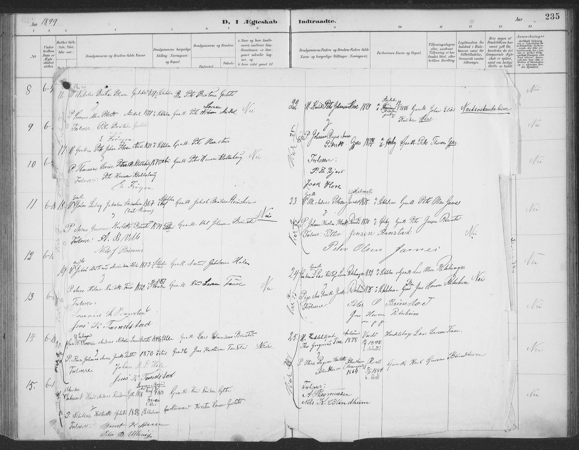 Ministerialprotokoller, klokkerbøker og fødselsregistre - Møre og Romsdal, AV/SAT-A-1454/523/L0335: Parish register (official) no. 523A02, 1891-1911, p. 235