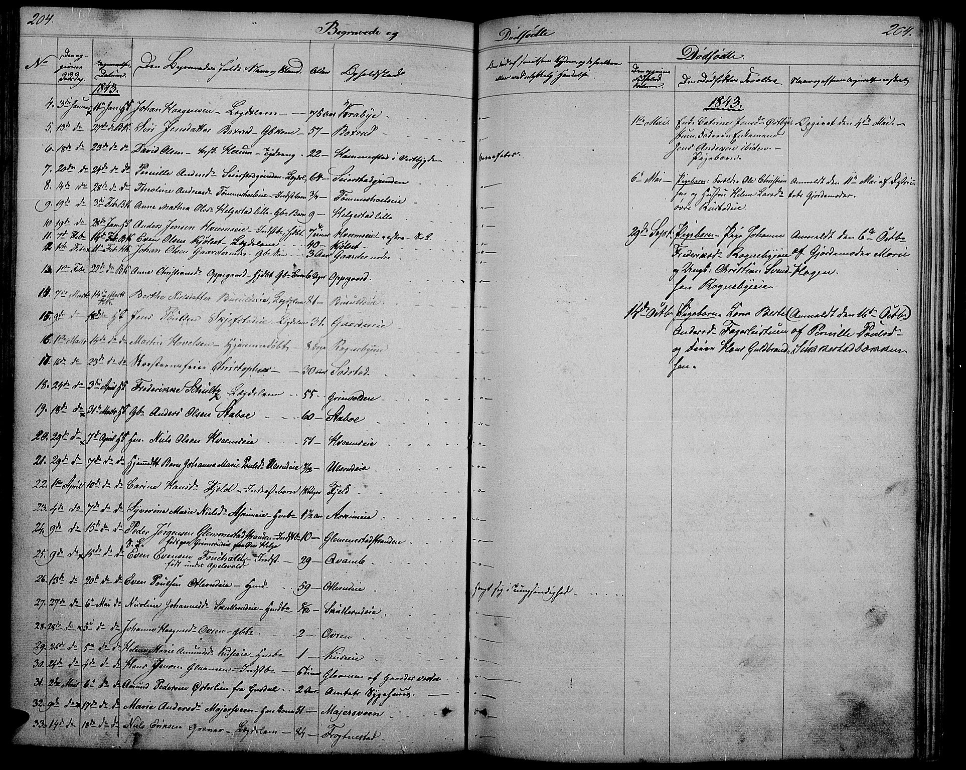 Østre Toten prestekontor, SAH/PREST-104/H/Ha/Hab/L0002: Parish register (copy) no. 2, 1840-1847, p. 204
