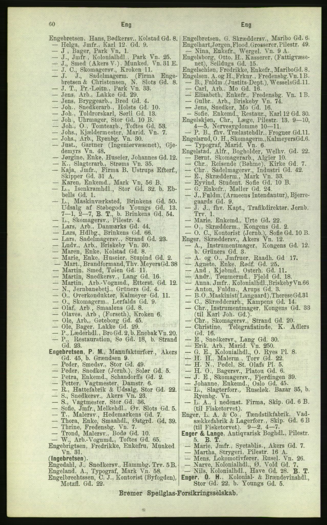 Kristiania/Oslo adressebok, PUBL/-, 1884, p. 60