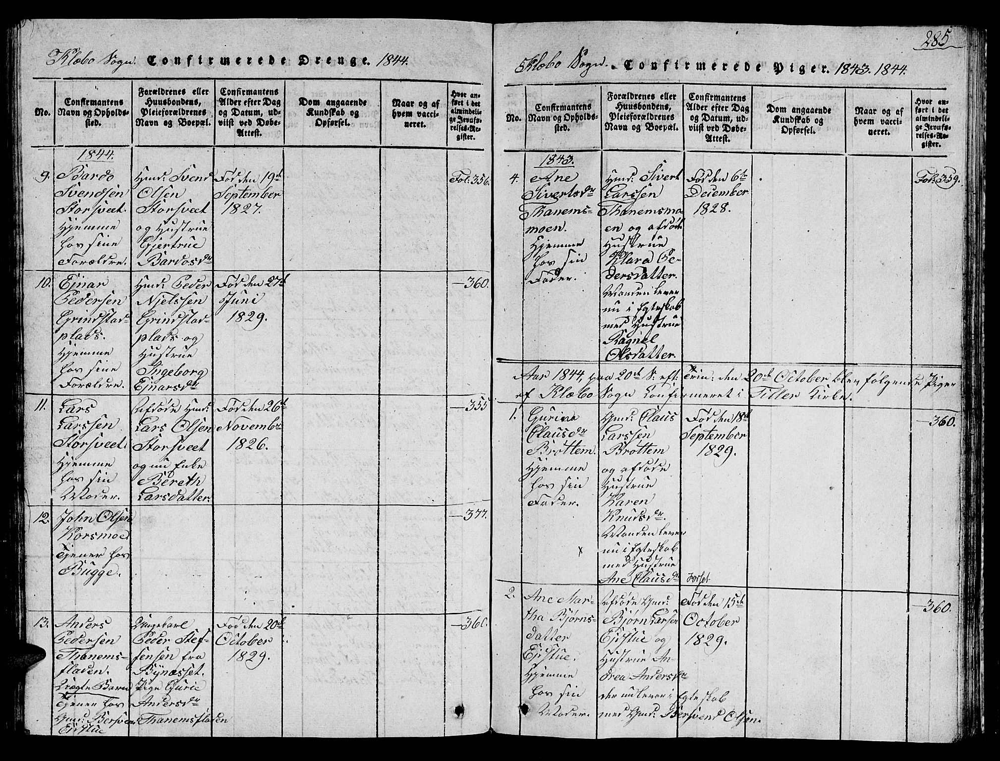 Ministerialprotokoller, klokkerbøker og fødselsregistre - Sør-Trøndelag, SAT/A-1456/618/L0450: Parish register (copy) no. 618C01, 1816-1865, p. 285