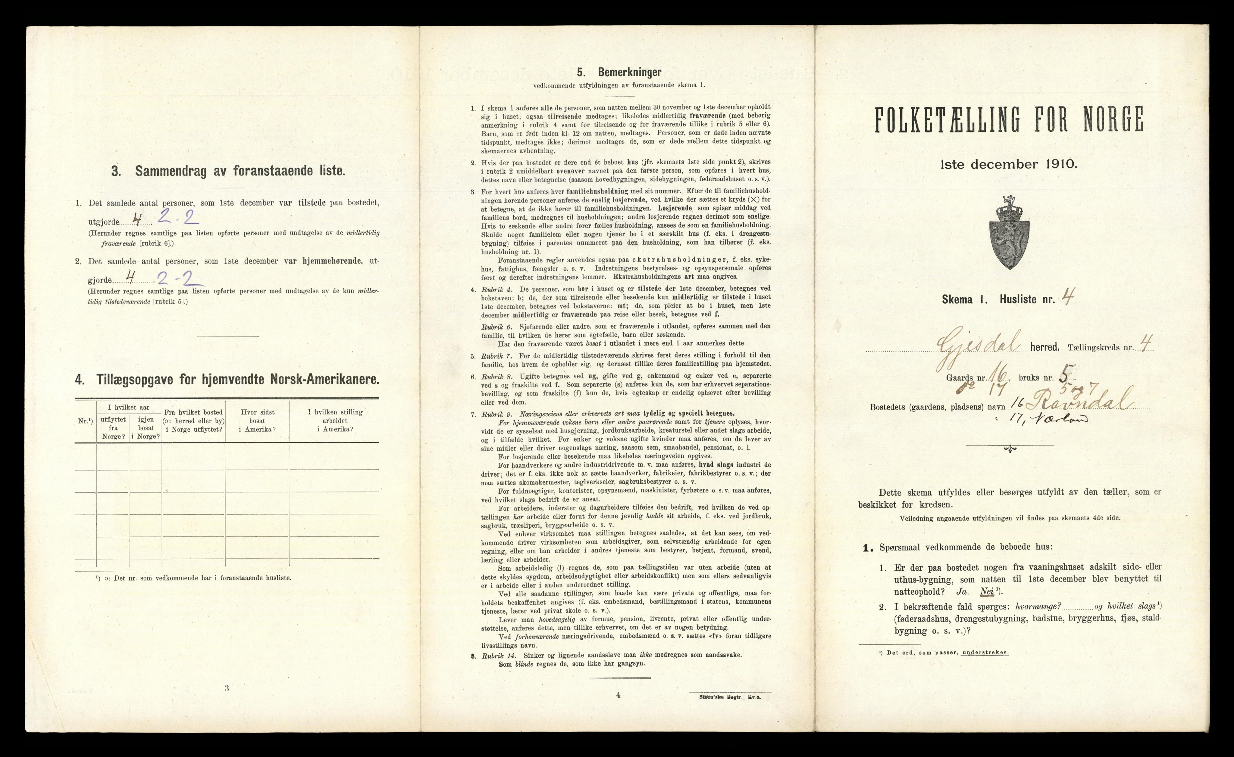 RA, 1910 census for Gjesdal, 1910, p. 396