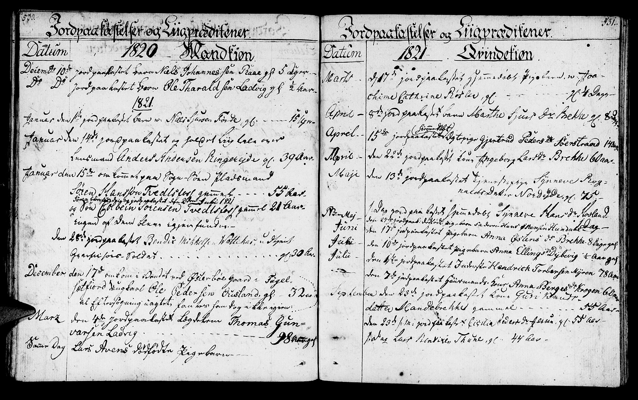 Lavik sokneprestembete, AV/SAB-A-80901: Parish register (official) no. A 1, 1809-1822, p. 530-531