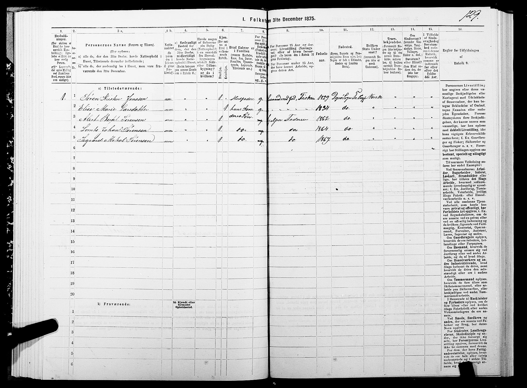 SATØ, 1875 census for 1927P Tranøy, 1875, p. 3129