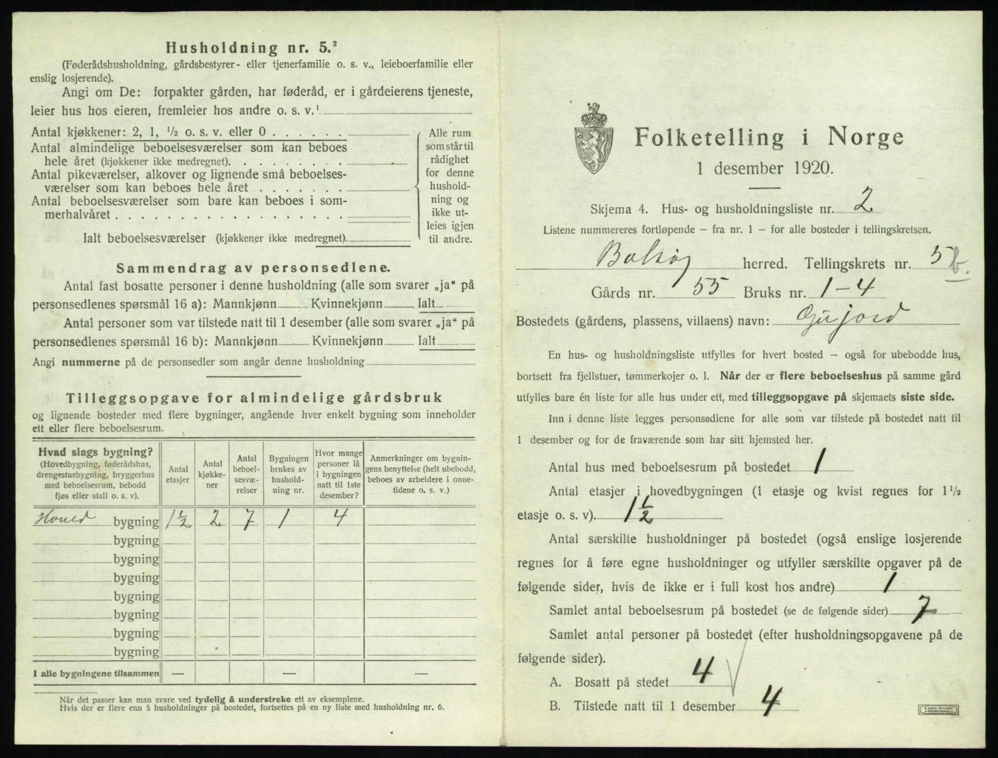 SAT, 1920 census for Bolsøy, 1920, p. 903