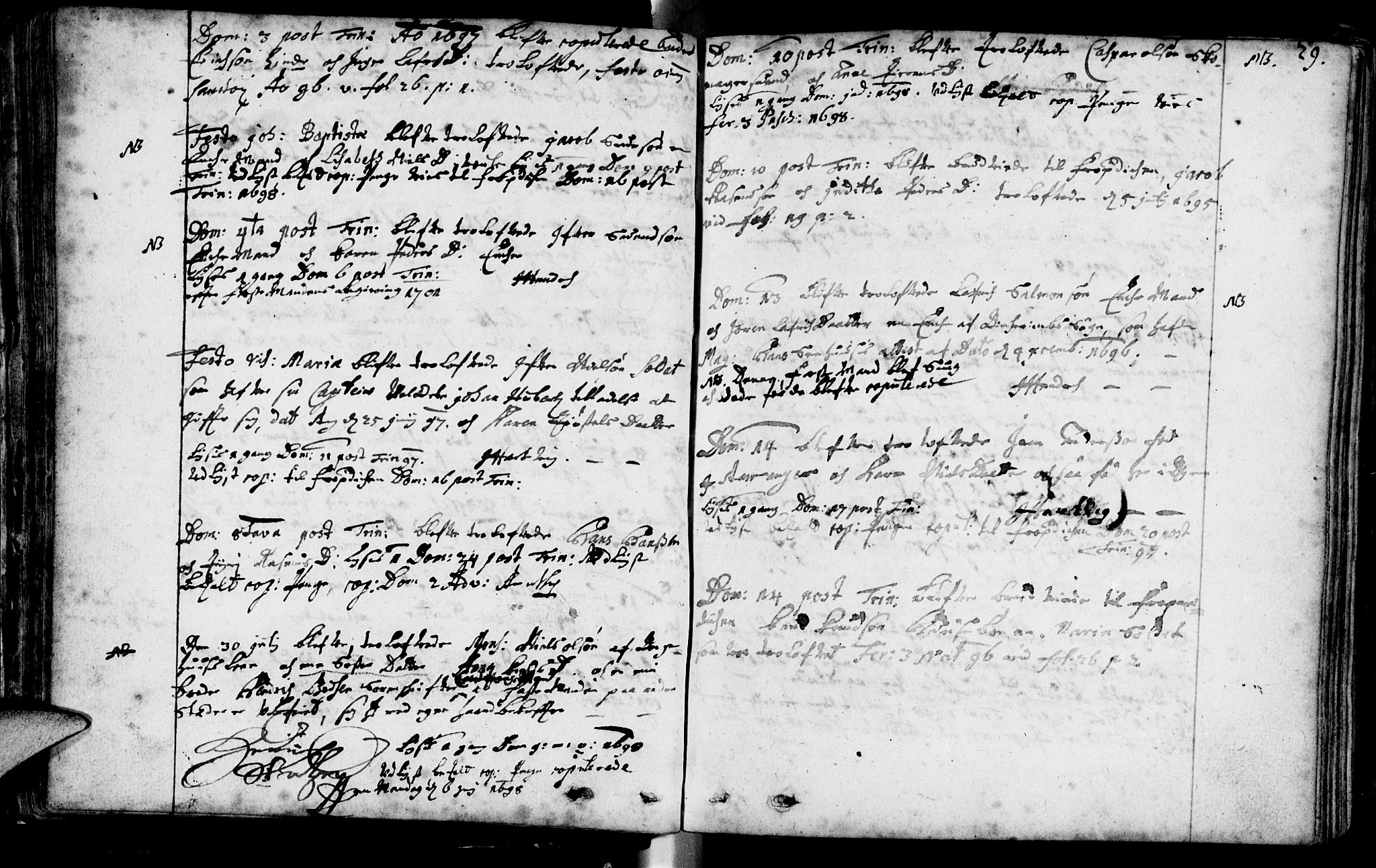 Domkirken sokneprestkontor, SAST/A-101812/001/30/30BA/L0001: Parish register (official) no. A 1 /1, 1688-1727, p. 29