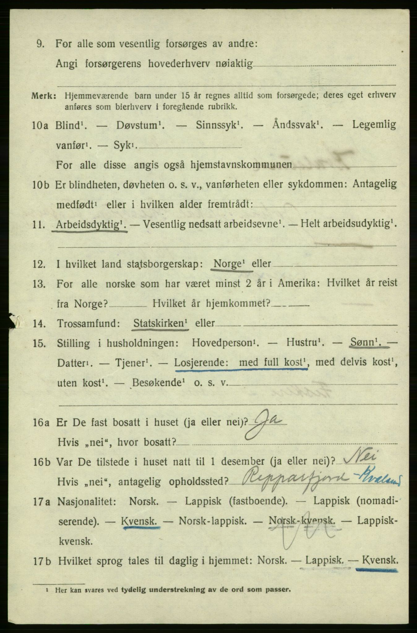 SATØ, 1920 census for , 1920, p. 1331