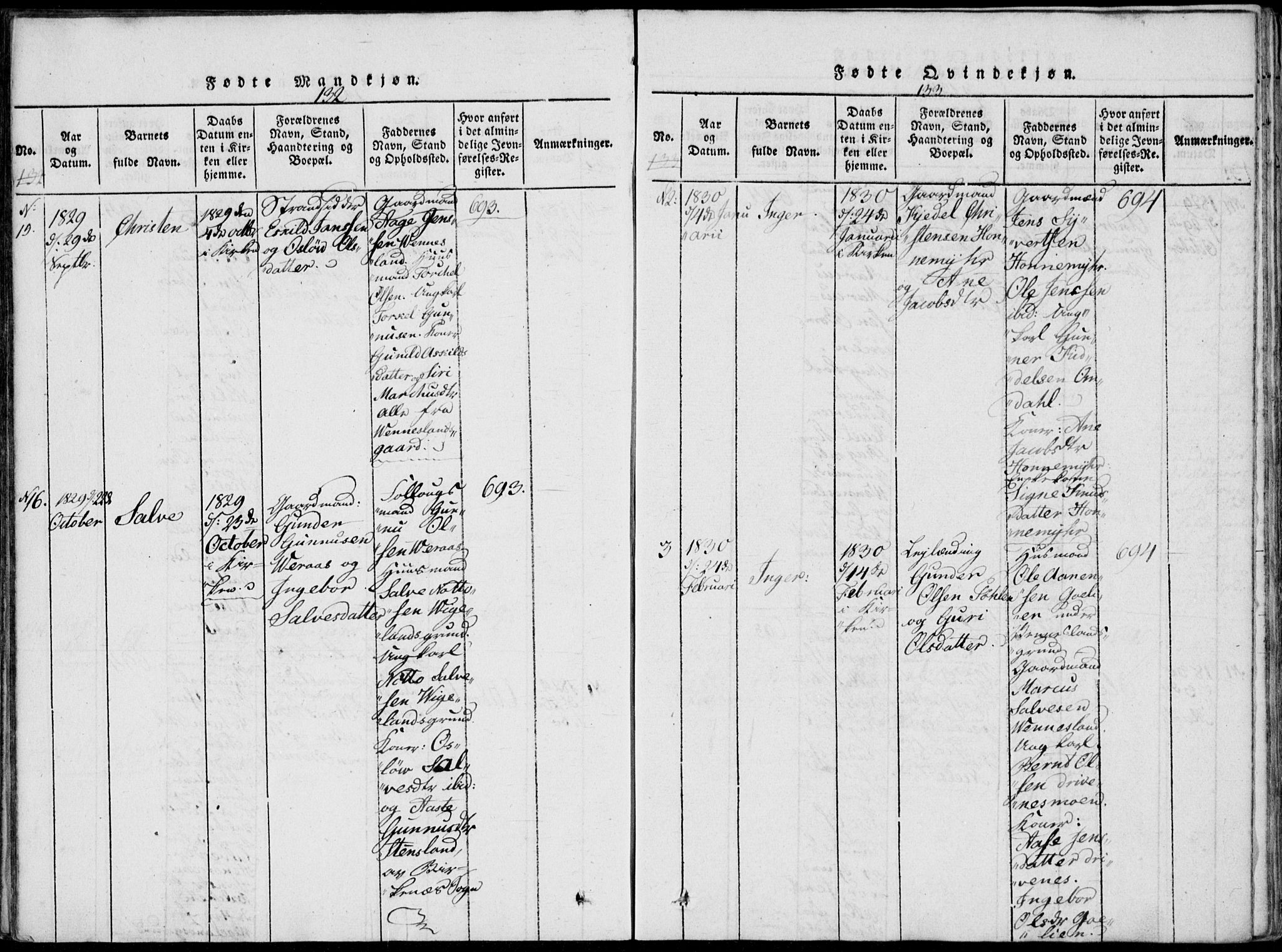 Vennesla sokneprestkontor, AV/SAK-1111-0045/Fa/Fab/L0003: Parish register (official) no. A 3, 1820-1834, p. 132-133