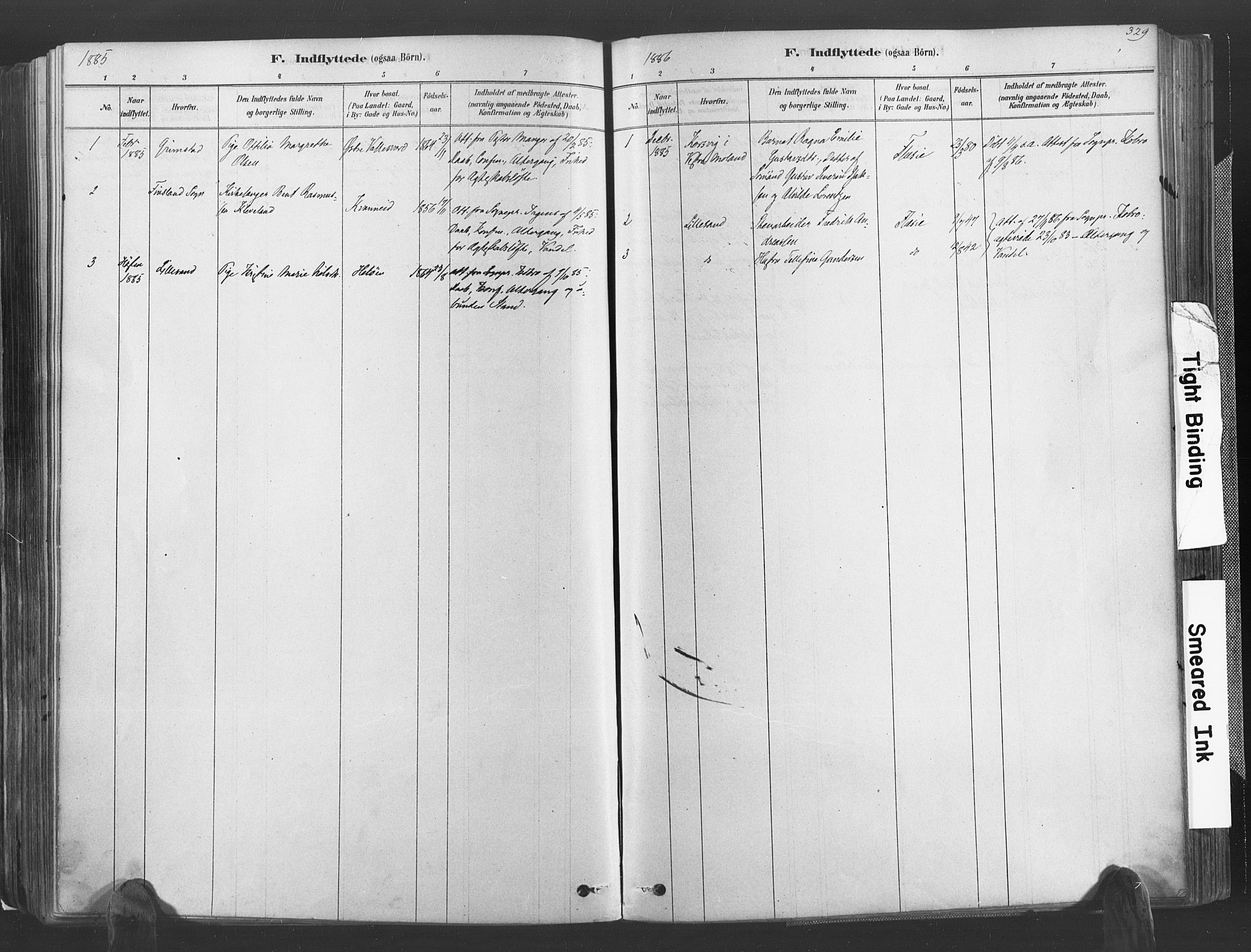Høvåg sokneprestkontor, SAK/1111-0025/F/Fa/L0005: Parish register (official) no. A 5, 1878-1893, p. 329