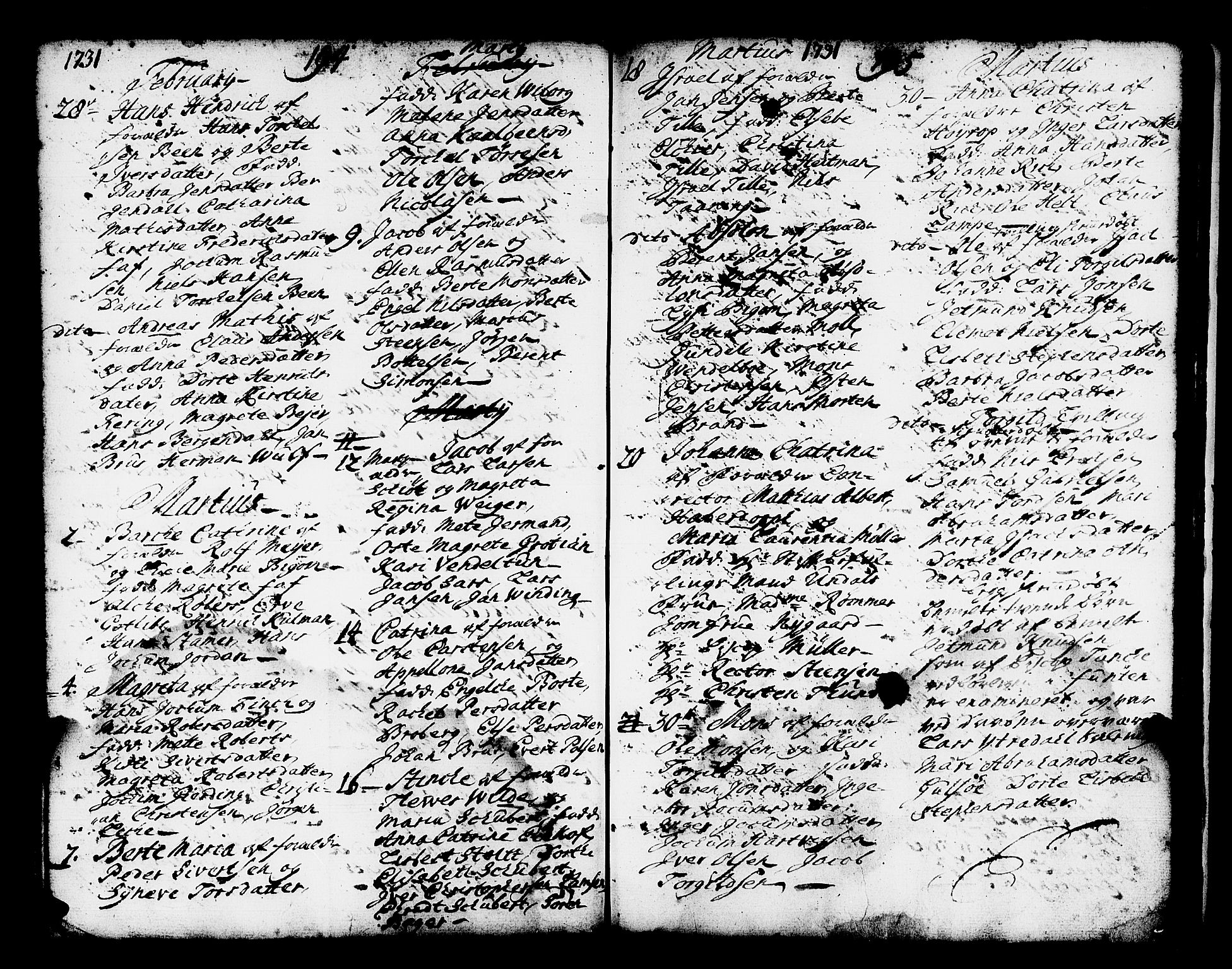 Domkirken sokneprestembete, AV/SAB-A-74801/H/Haa/L0001: Parish register (official) no. A 1, 1719-1732, p. 194-195