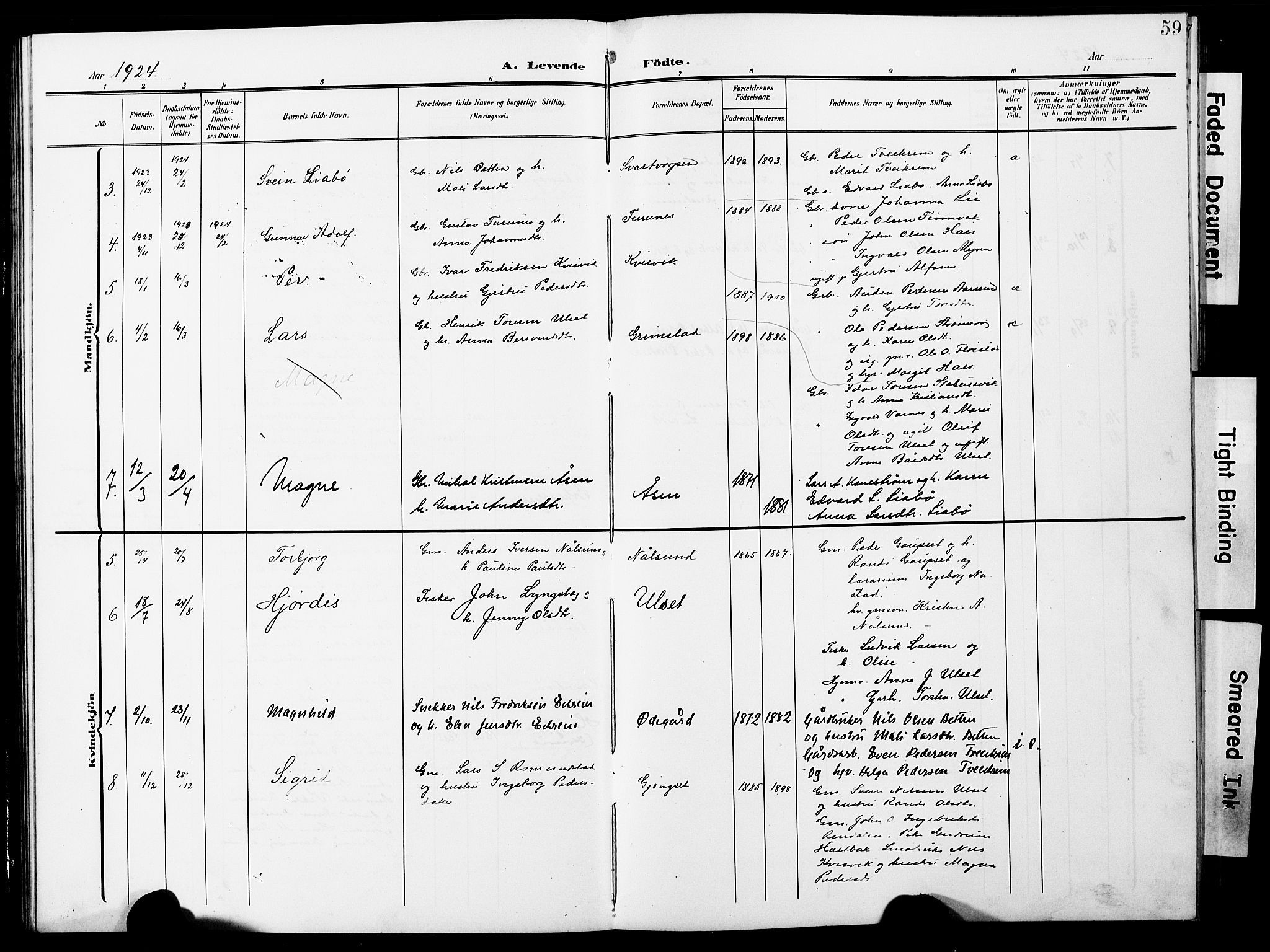 Ministerialprotokoller, klokkerbøker og fødselsregistre - Møre og Romsdal, AV/SAT-A-1454/587/L1001: Parish register (copy) no. 587C01, 1906-1927, p. 59