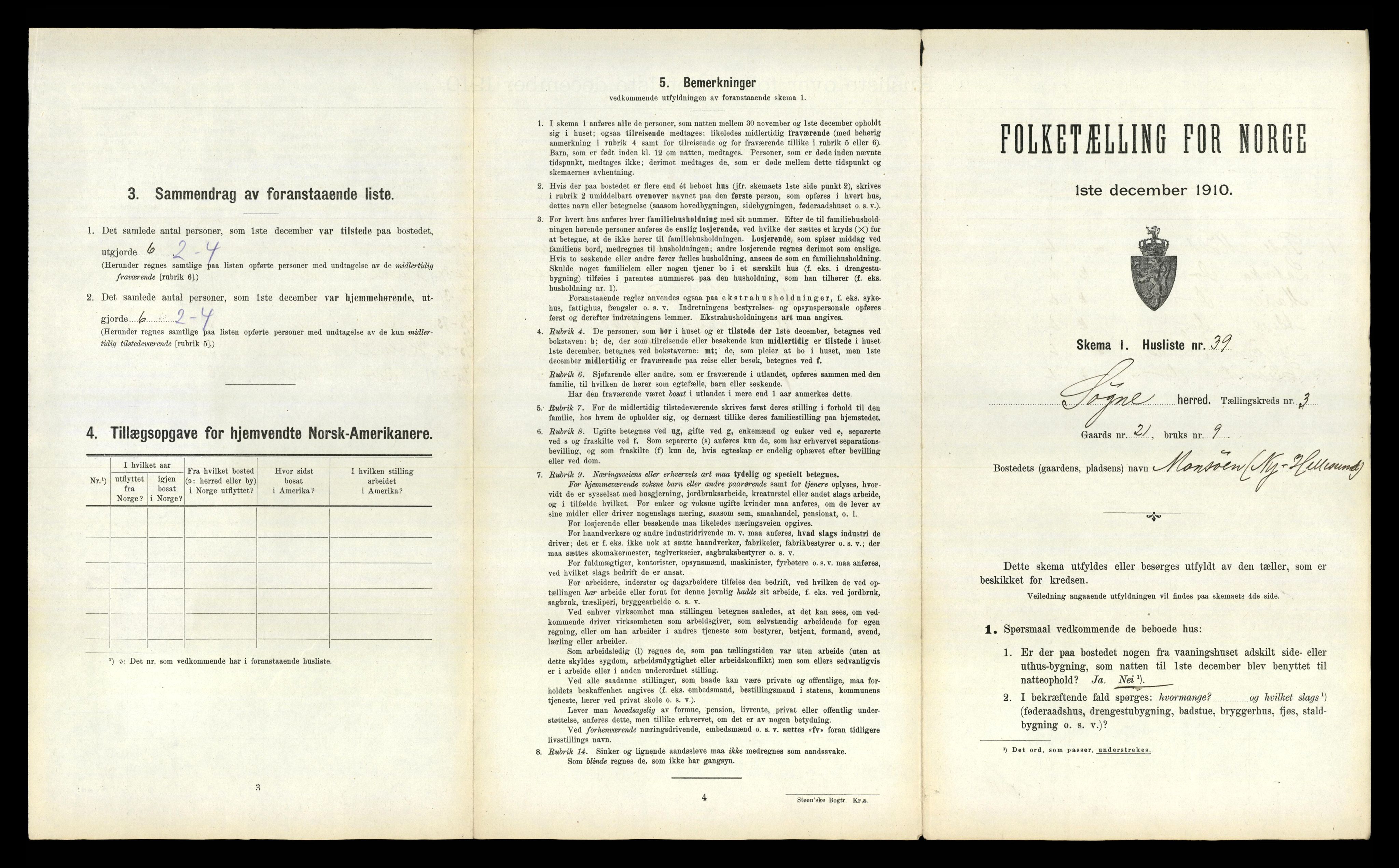 RA, 1910 census for Søgne, 1910, p. 206