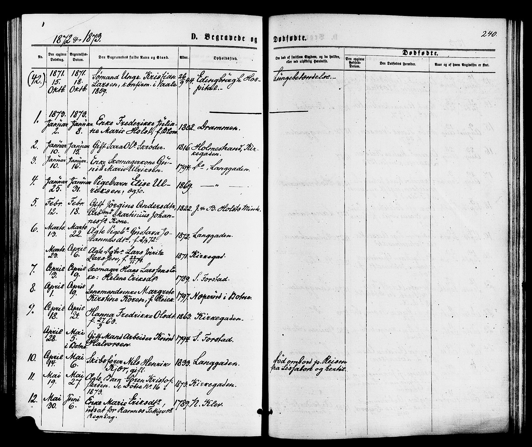 Holmestrand kirkebøker, SAKO/A-346/F/Fa/L0003: Parish register (official) no. 3, 1867-1879, p. 240