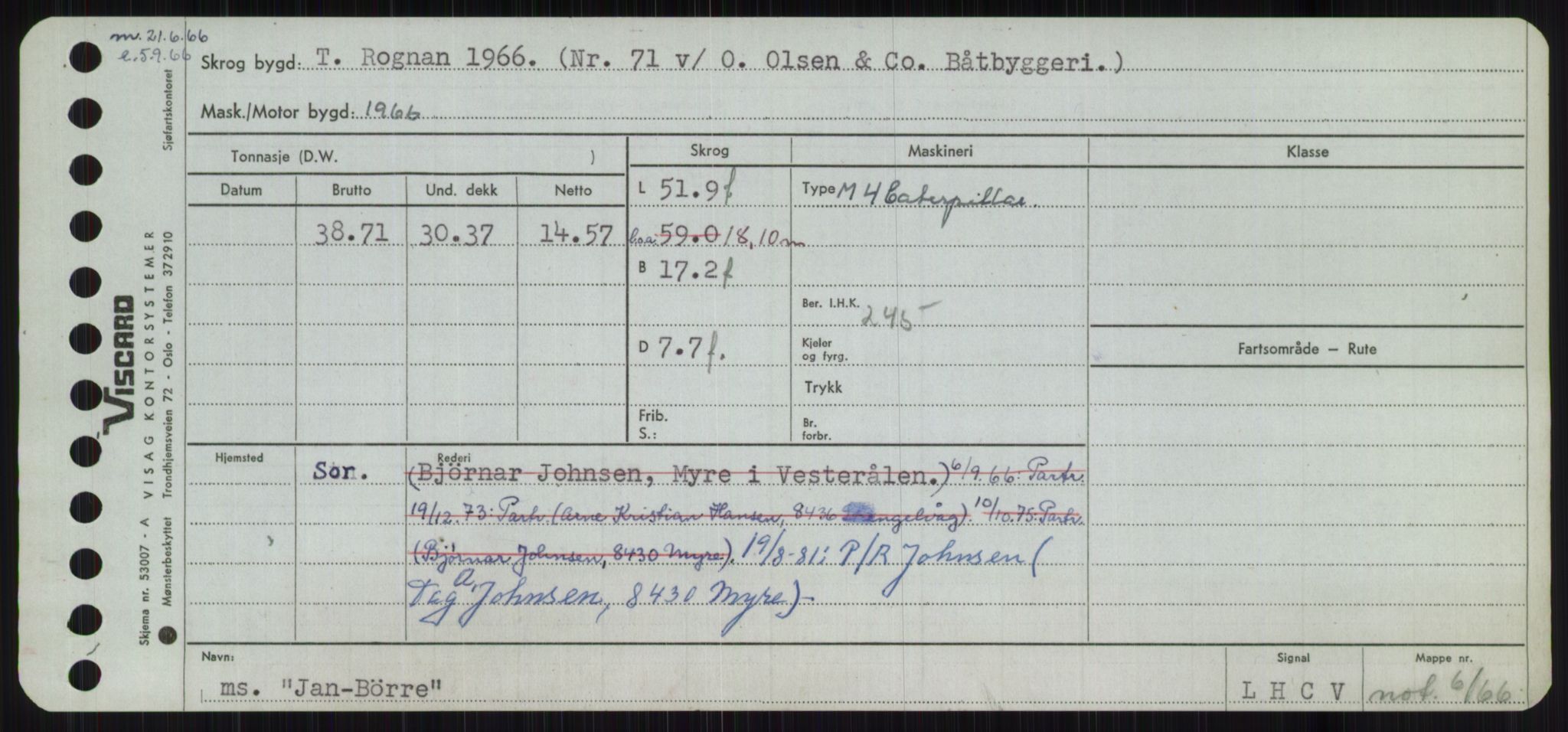 Sjøfartsdirektoratet med forløpere, Skipsmålingen, RA/S-1627/H/Ha/L0003/0001: Fartøy, Hilm-Mar / Fartøy, Hilm-Kol, p. 433