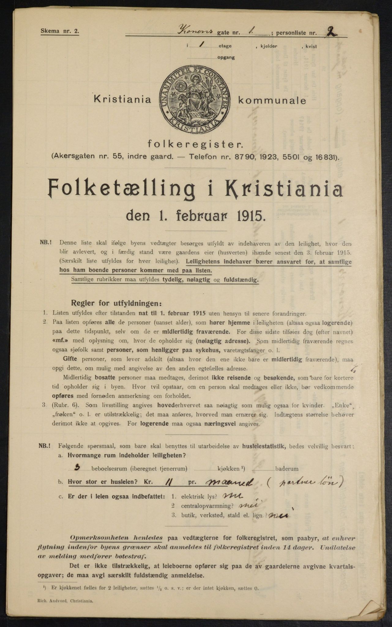 OBA, Municipal Census 1915 for Kristiania, 1915, p. 52521