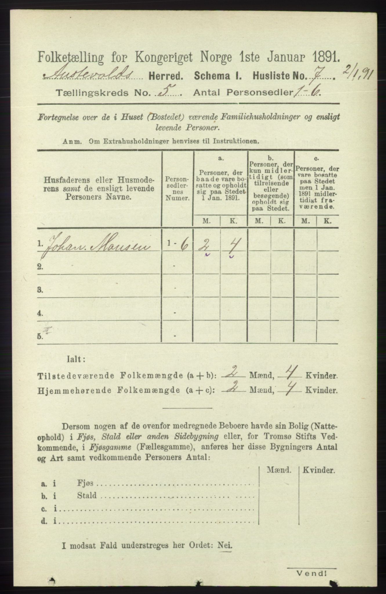 RA, 1891 census for 1244 Austevoll, 1891, p. 1917