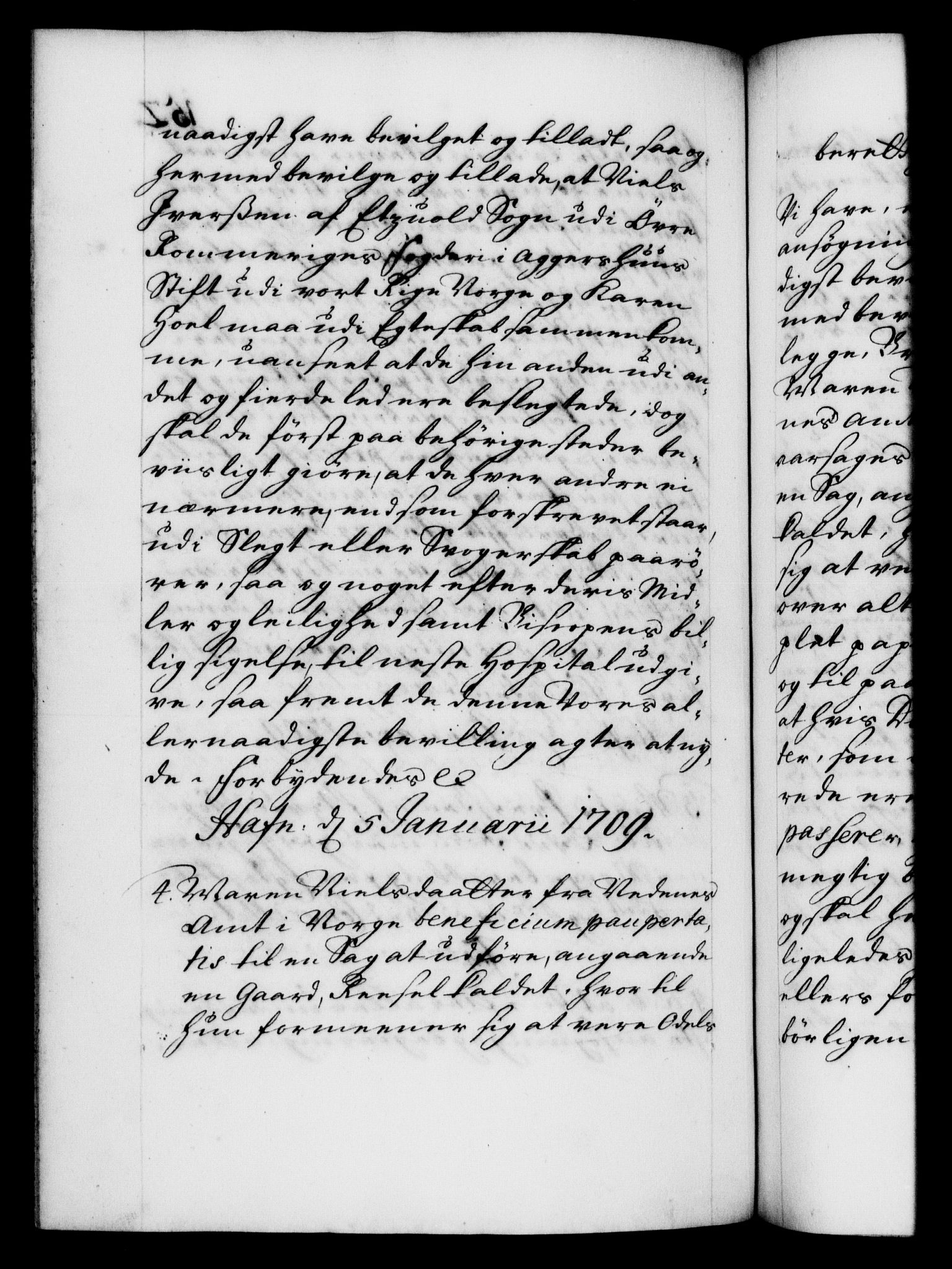 Danske Kanselli 1572-1799, RA/EA-3023/F/Fc/Fca/Fcaa/L0020: Norske registre, 1708-1711, p. 152b