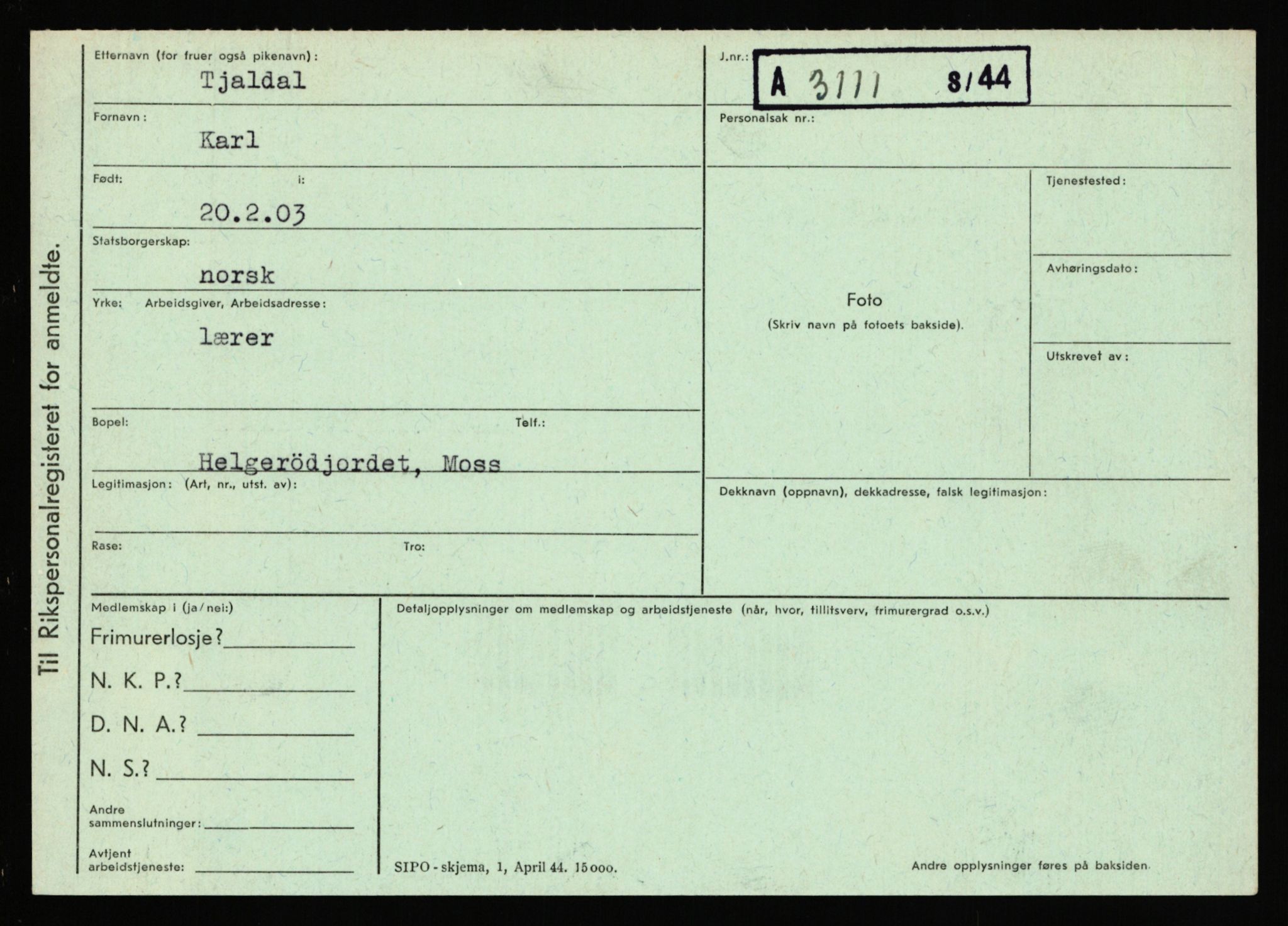 Statspolitiet - Hovedkontoret / Osloavdelingen, AV/RA-S-1329/C/Ca/L0015: Svea - Tøsse, 1943-1945, p. 3238