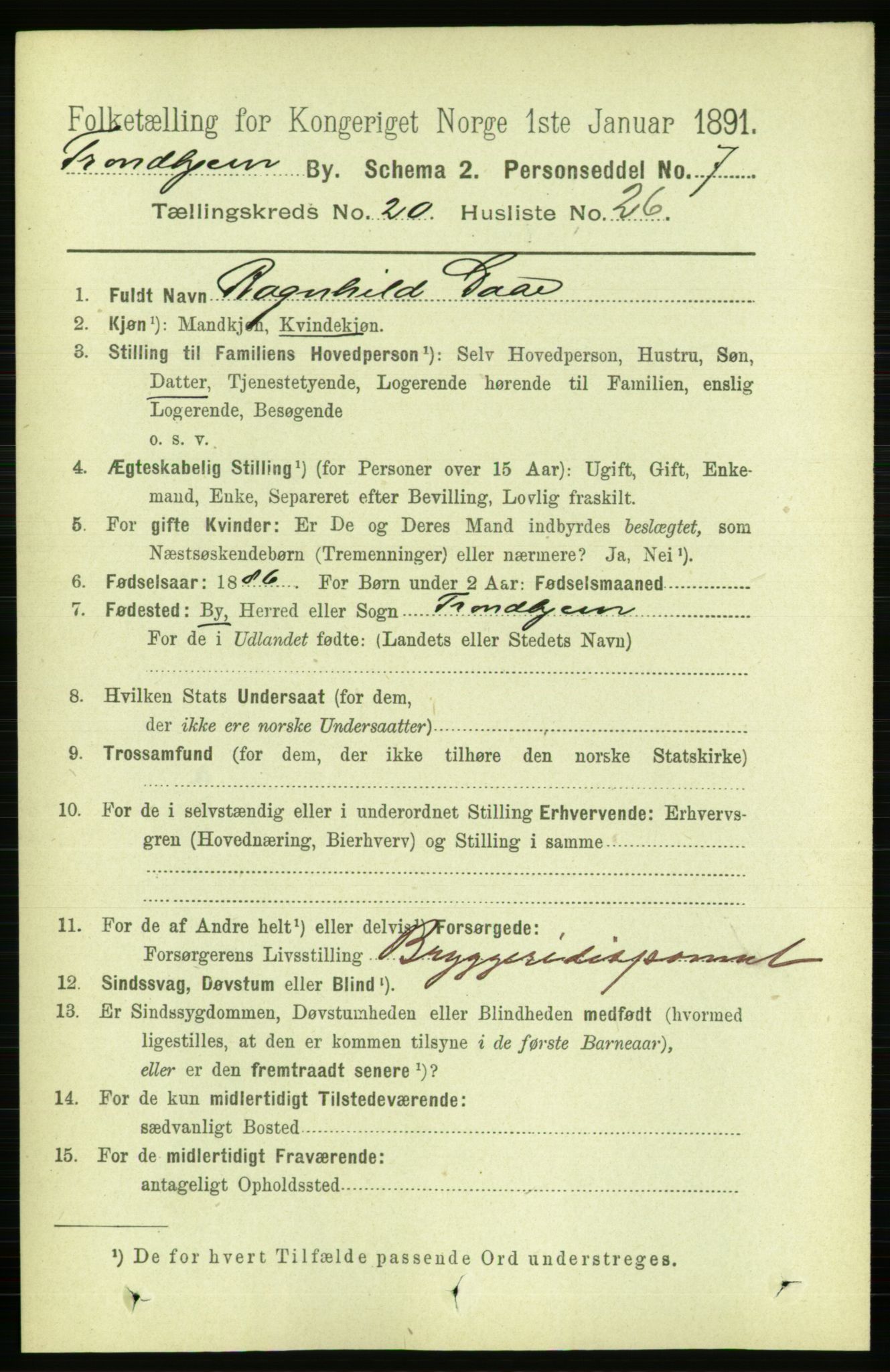 RA, 1891 census for 1601 Trondheim, 1891, p. 15521