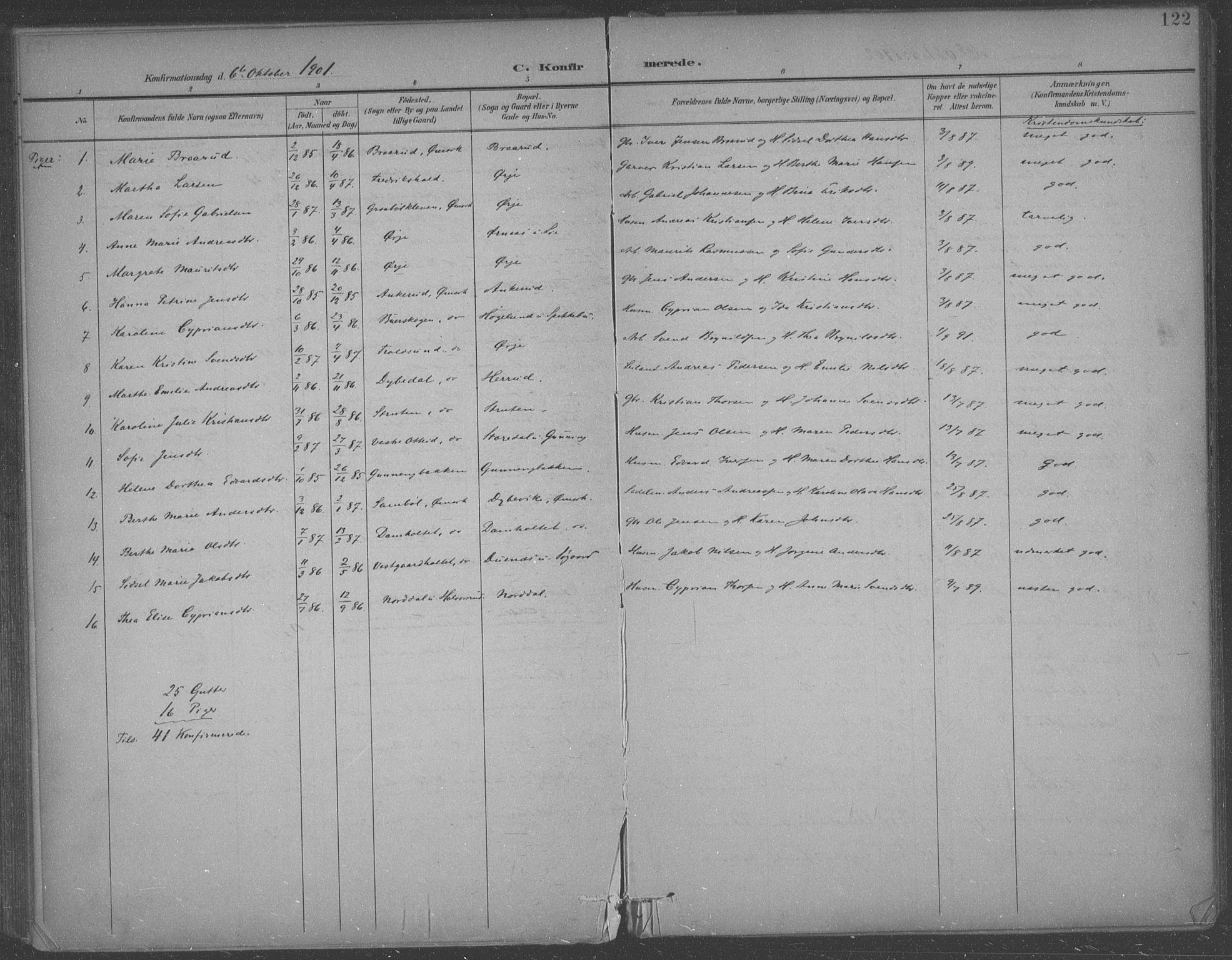 Aremark prestekontor Kirkebøker, SAO/A-10899/F/Fb/L0005: Parish register (official) no. II 5, 1895-1919, p. 122