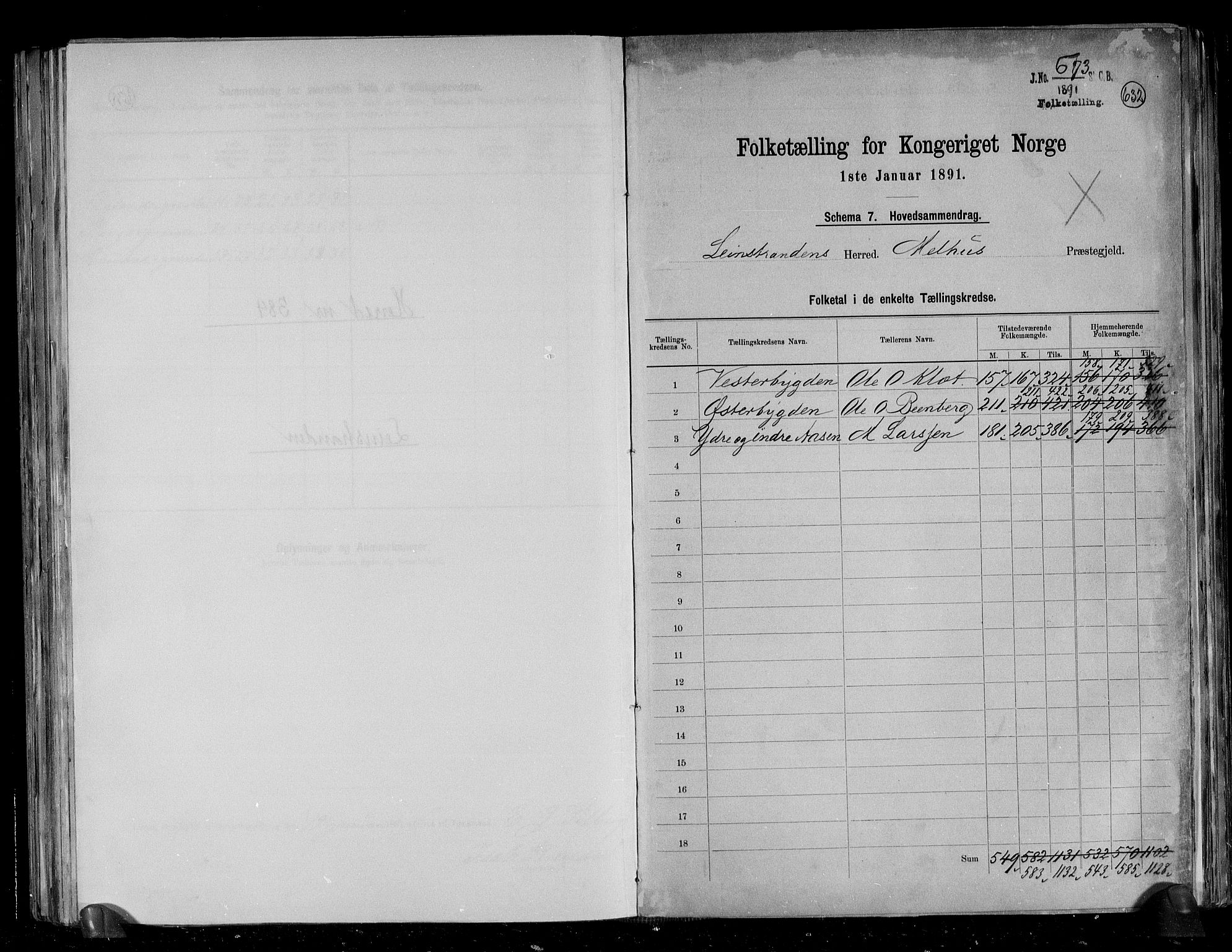 RA, 1891 census for 1654 Leinstrand, 1891, p. 2