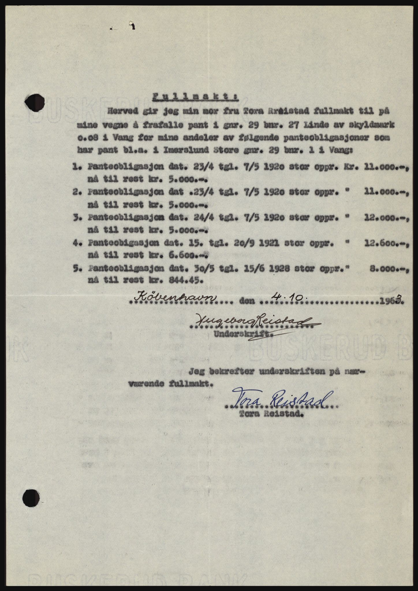 Nord-Hedmark sorenskriveri, AV/SAH-TING-012/H/Hc/L0019: Mortgage book no. 19, 1963-1964, Diary no: : 5317/1963