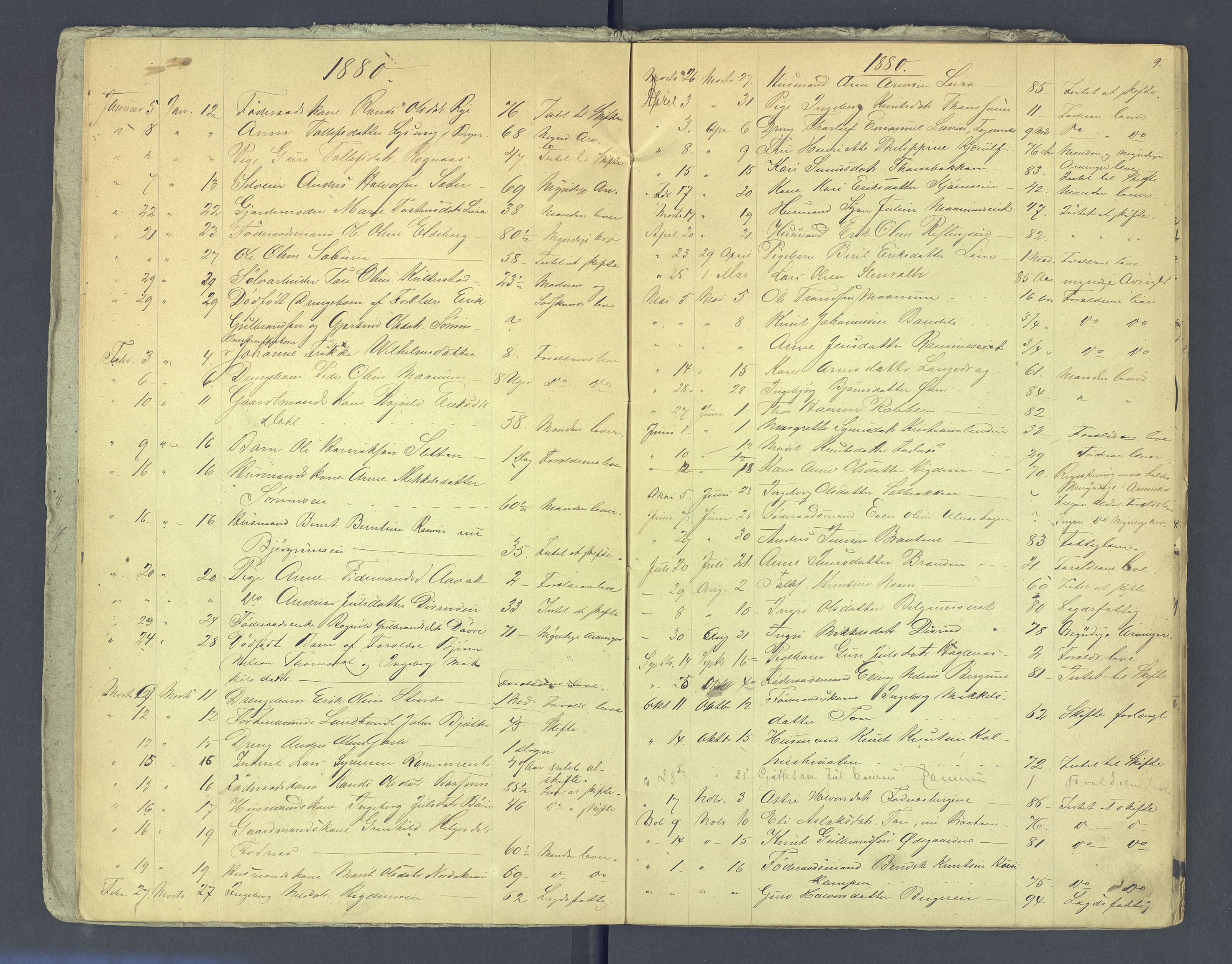 Valdres sorenskriveri, AV/SAH-TING-016/J/Je/L0001/0006: Dødsfallsprotokoller / Dødsfallsprotokoll, 1876-1883, p. 9