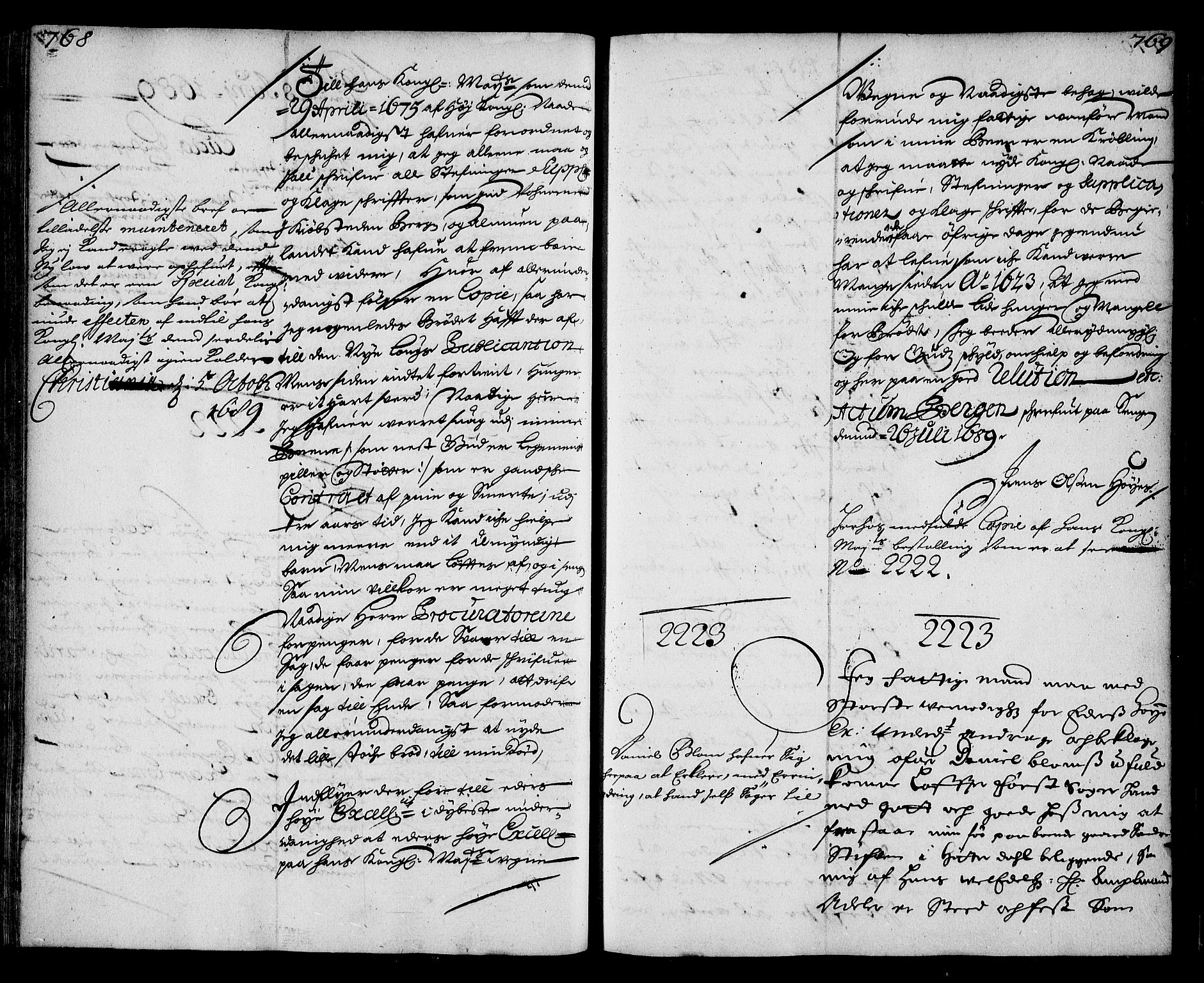 Stattholderembetet 1572-1771, AV/RA-EA-2870/Ae/L0006: Supplikasjons- og resolusjonsprotokoll, 1688-1689, p. 768-769