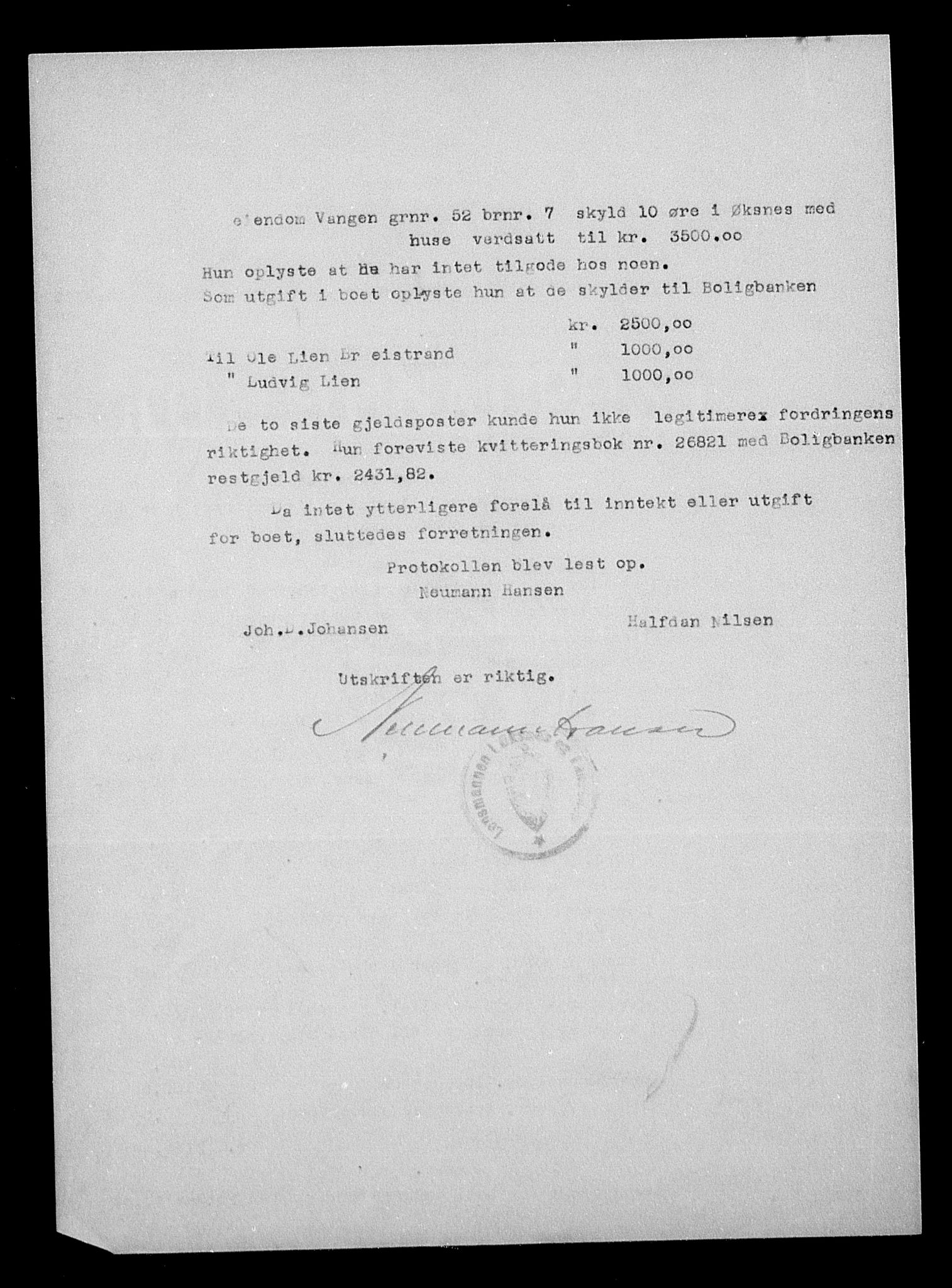 Justisdepartementet, Tilbakeføringskontoret for inndratte formuer, AV/RA-S-1564/H/Hc/Hcb/L0915: --, 1945-1947, p. 72