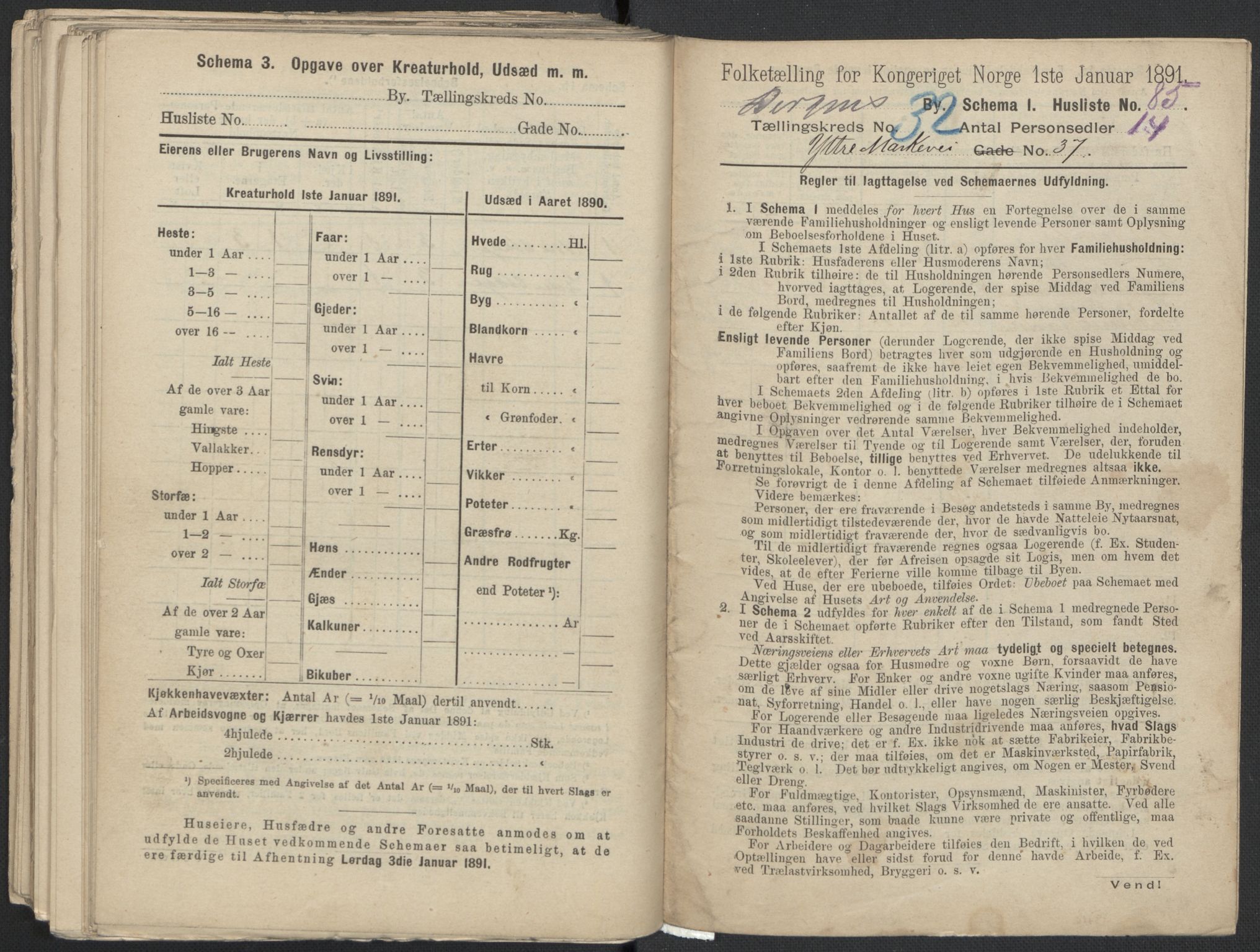 RA, 1891 Census for 1301 Bergen, 1891, p. 5166