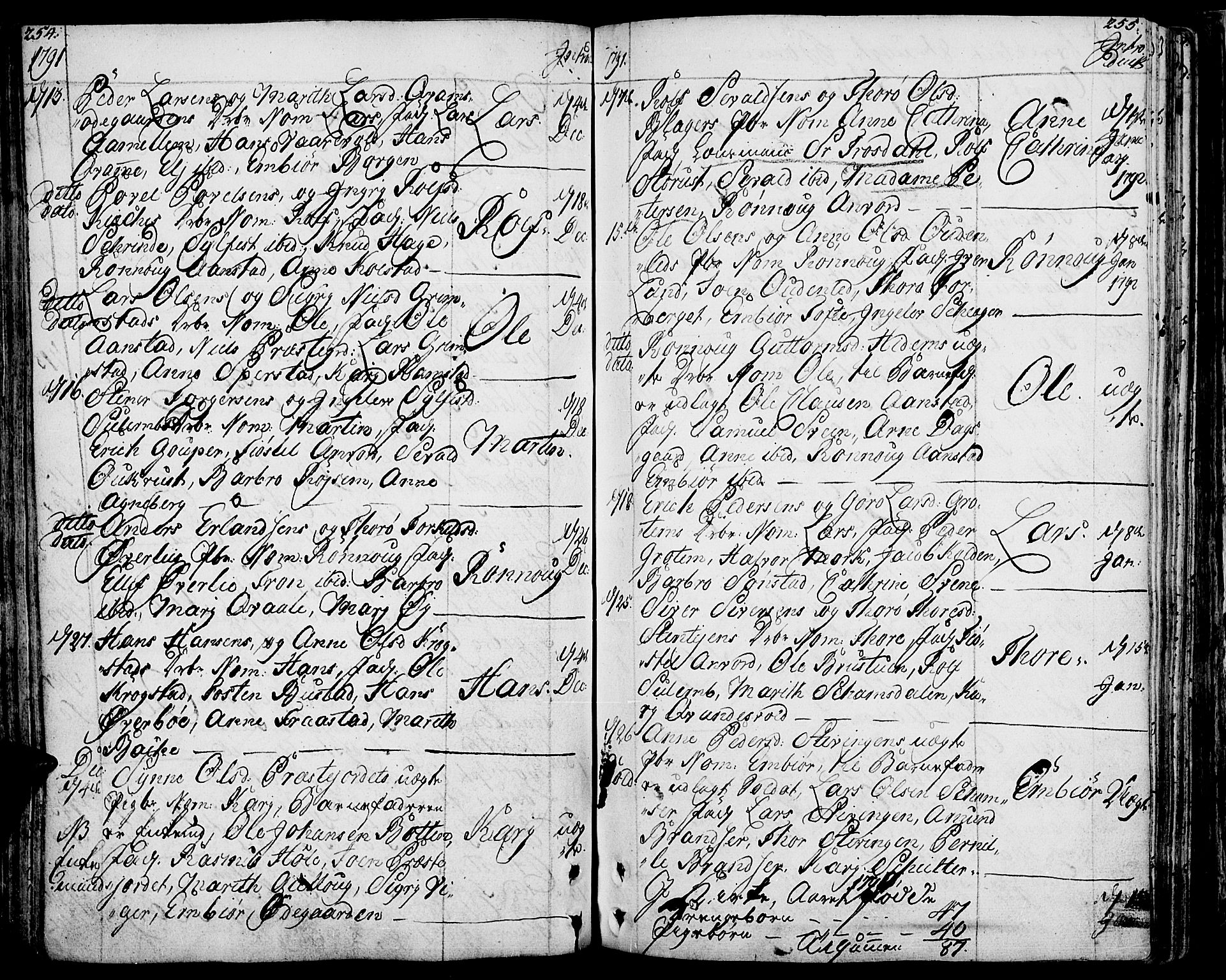 Lom prestekontor, SAH/PREST-070/K/L0002: Parish register (official) no. 2, 1749-1801, p. 254-255