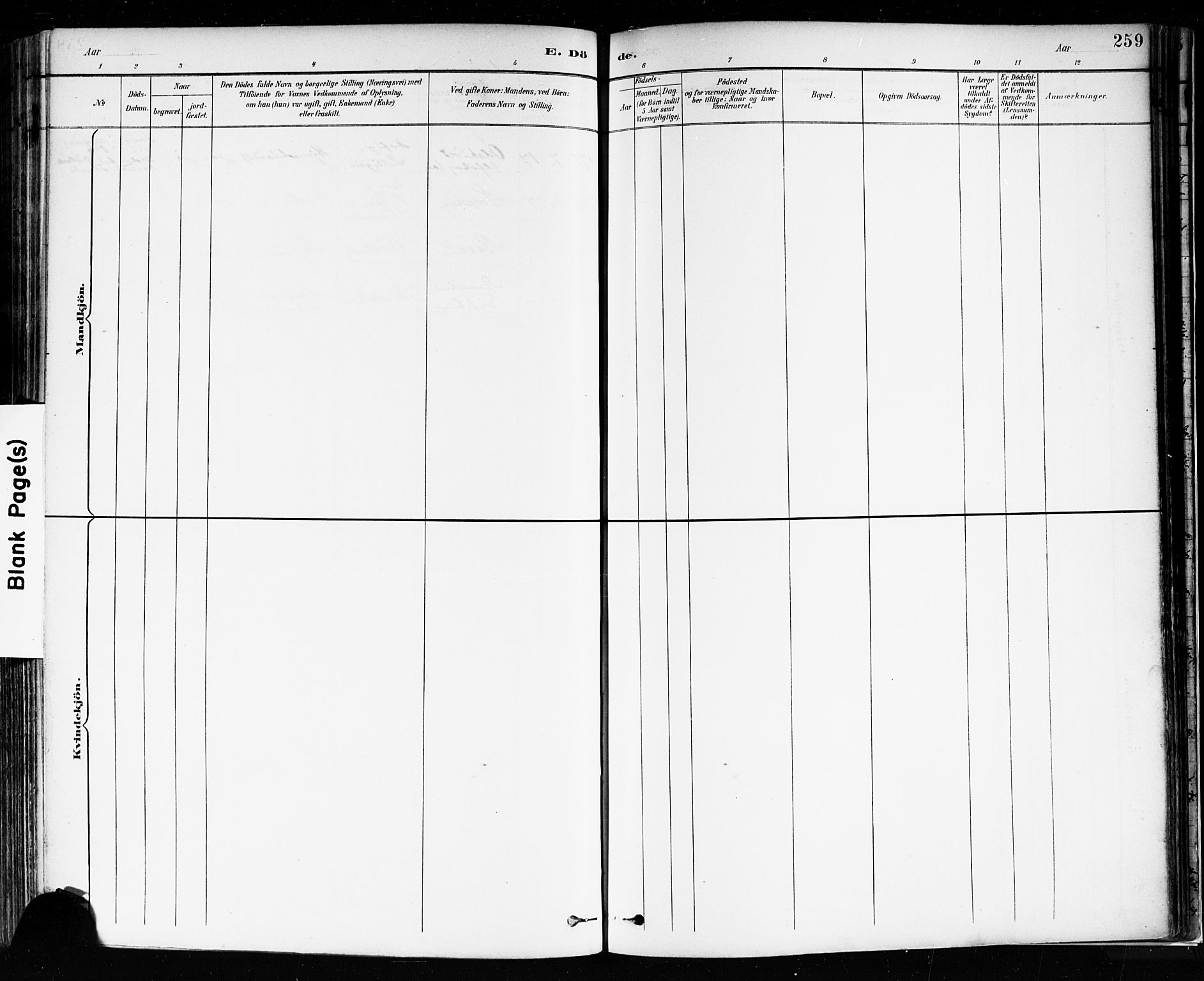 Sarpsborg prestekontor Kirkebøker, AV/SAO-A-2006/F/Fa/L0004: Parish register (official) no. 4, 1892-1899, p. 259