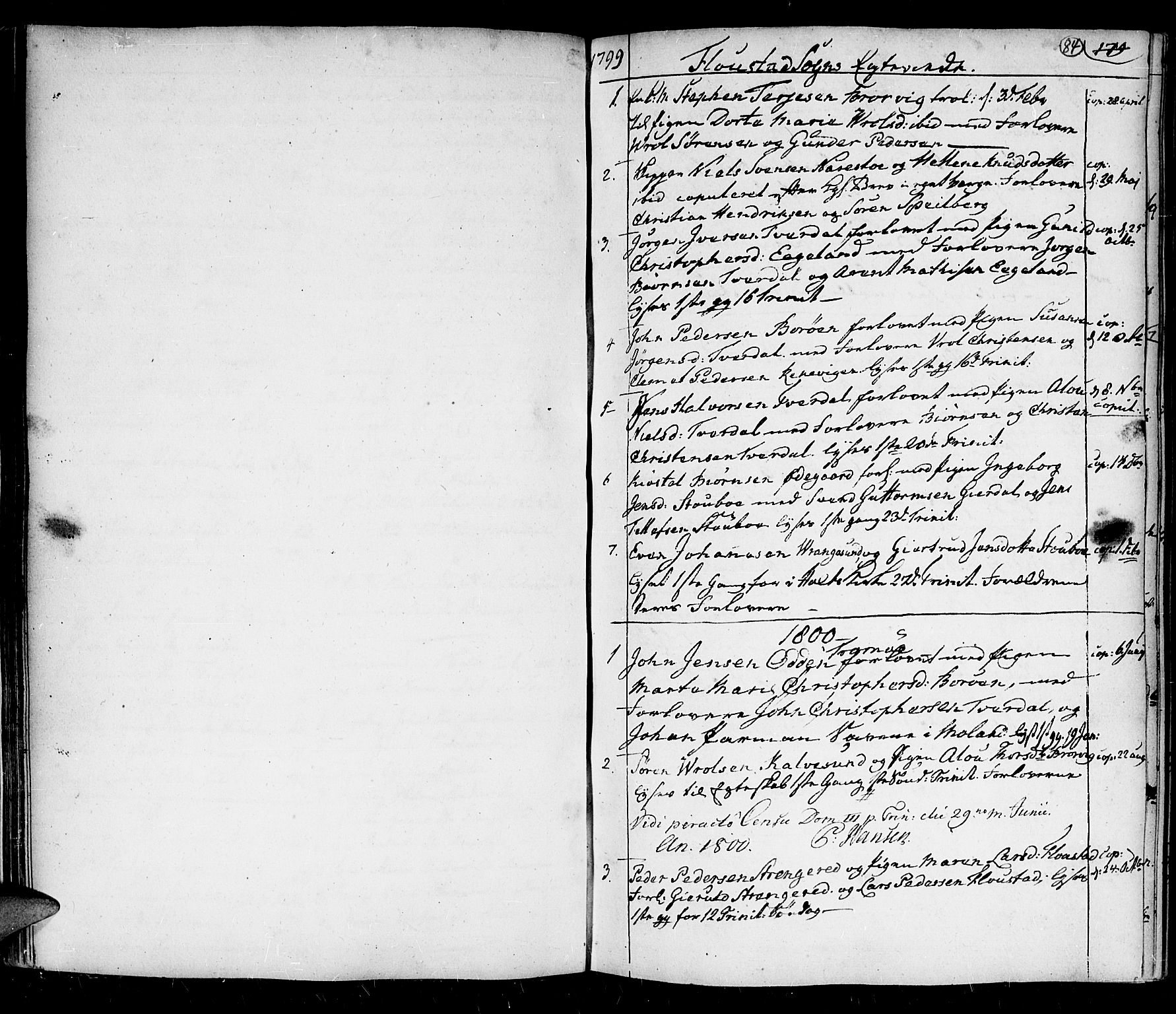 Holt sokneprestkontor, SAK/1111-0021/F/Fa/L0001: Parish register (official) no. A 1 /4, 1721-1812, p. 84