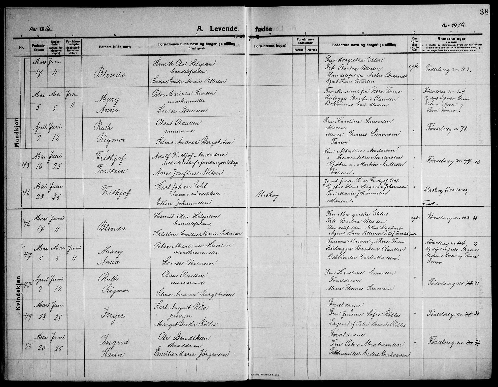 Strømsø kirkebøker, AV/SAKO-A-246/F/Fa/L0029: Parish register (official) no. I 27, 1915-1930, p. 38