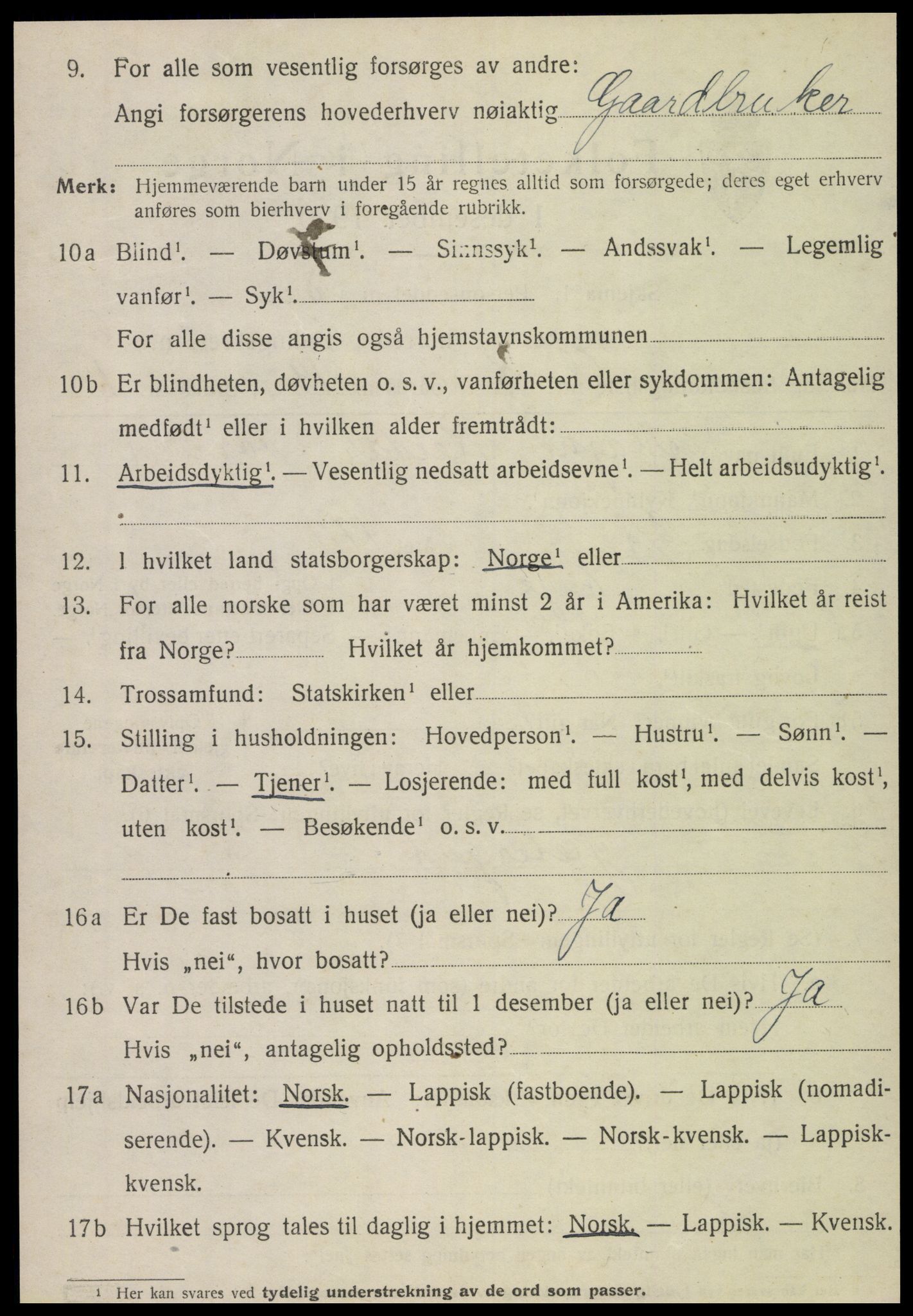 SAT, 1920 census for Egge, 1920, p. 3895