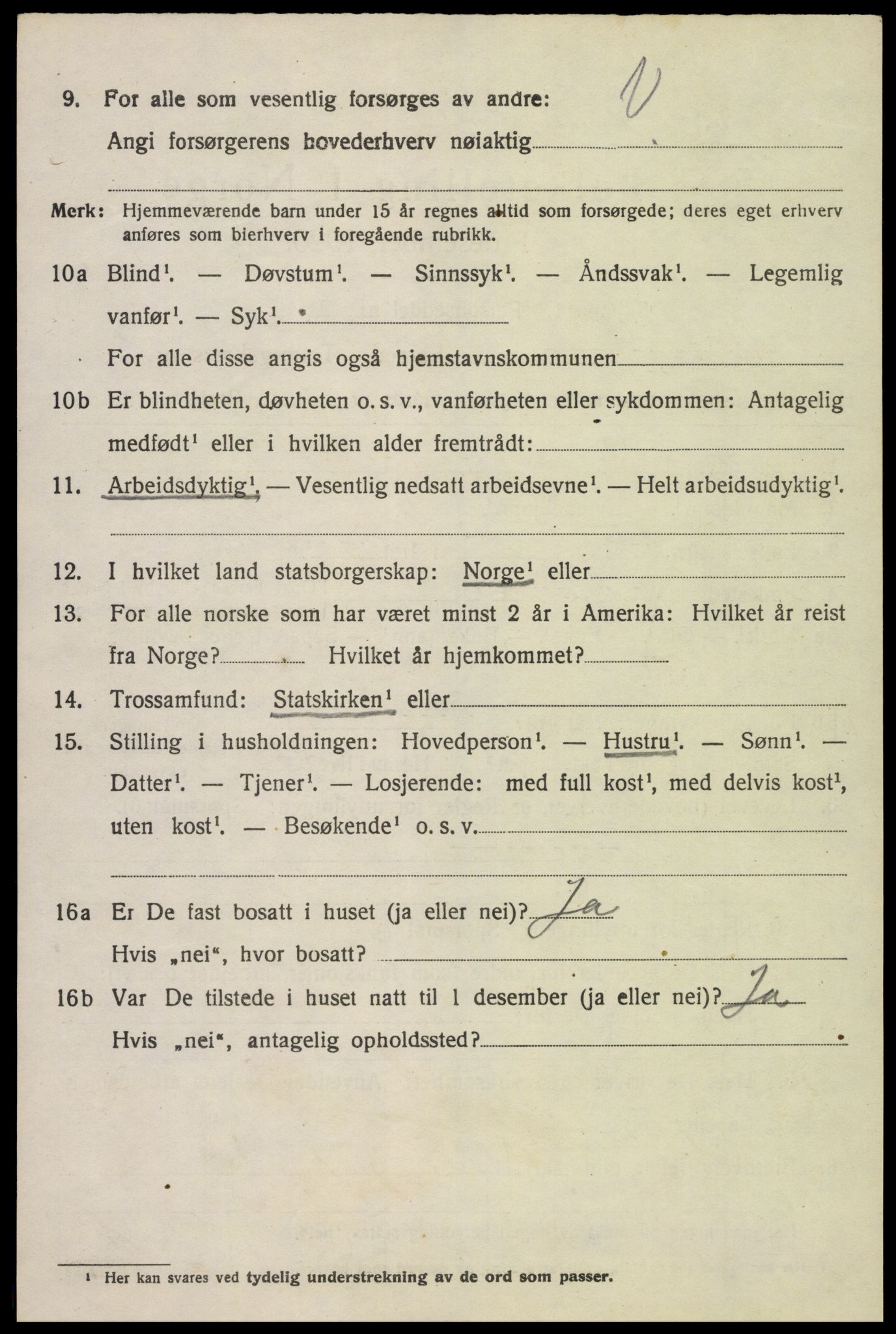 SAK, 1920 census for Åseral, 1920, p. 1157