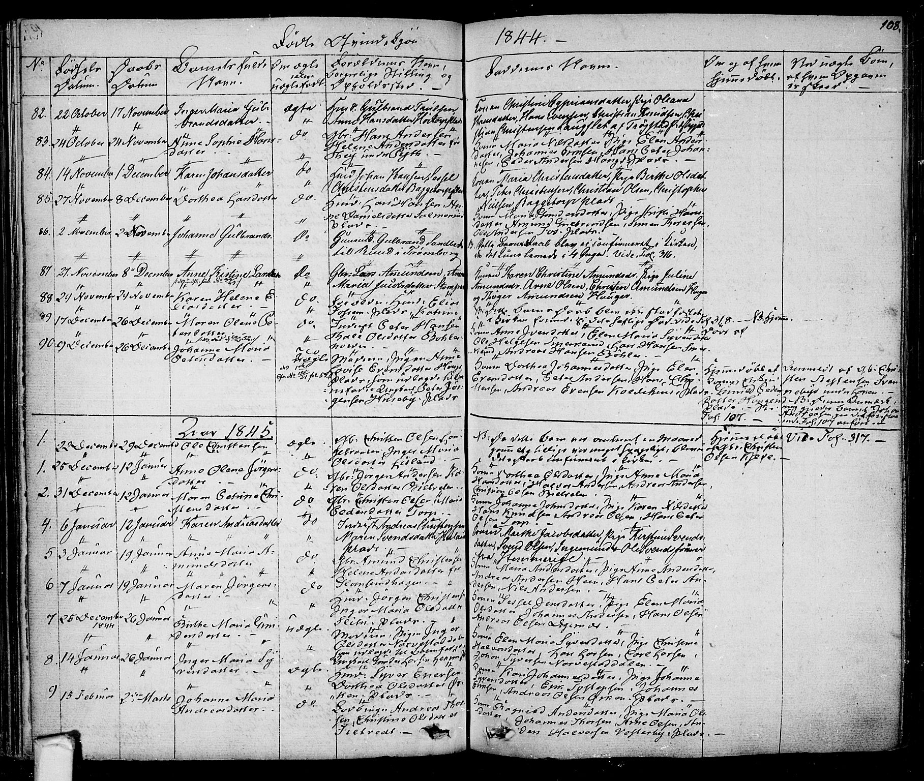 Eidsberg prestekontor Kirkebøker, SAO/A-10905/F/Fa/L0008: Parish register (official) no. I 8, 1832-1848, p. 108