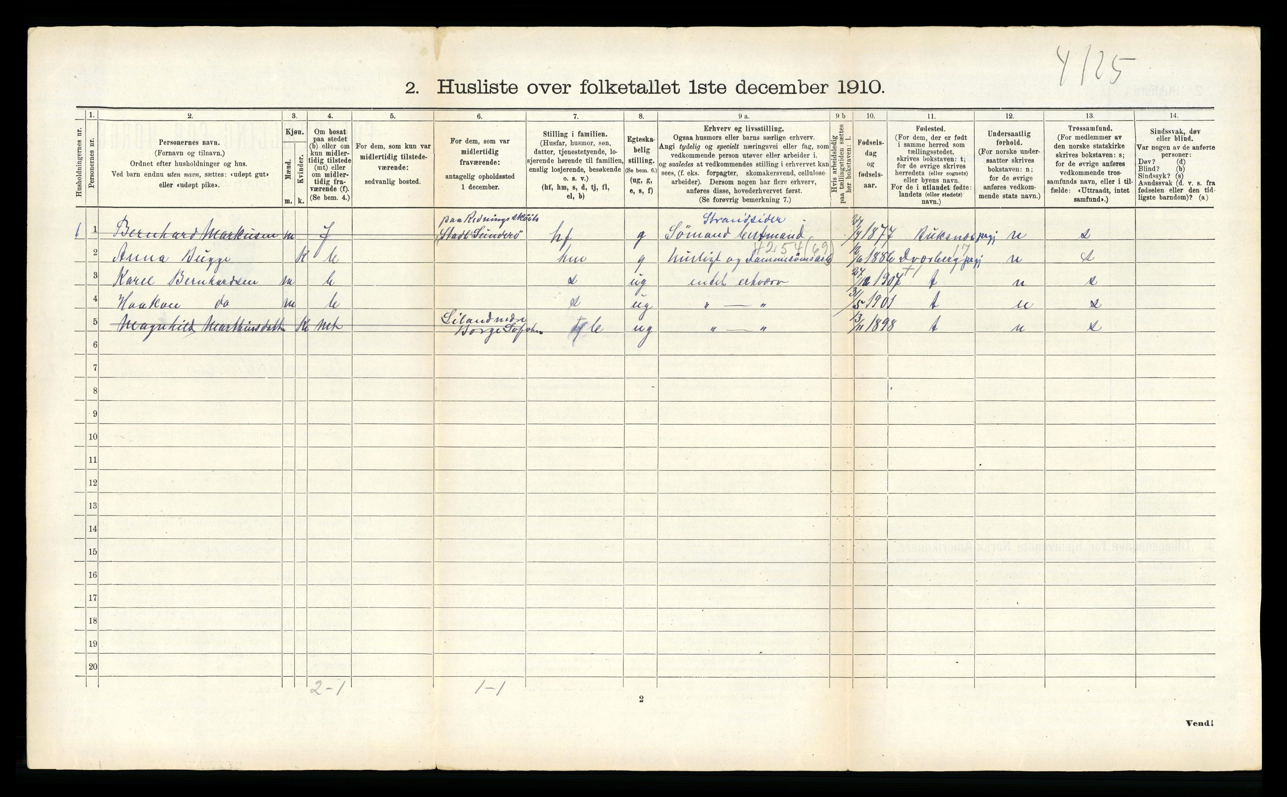 RA, 1910 census for Borge, 1910, p. 164