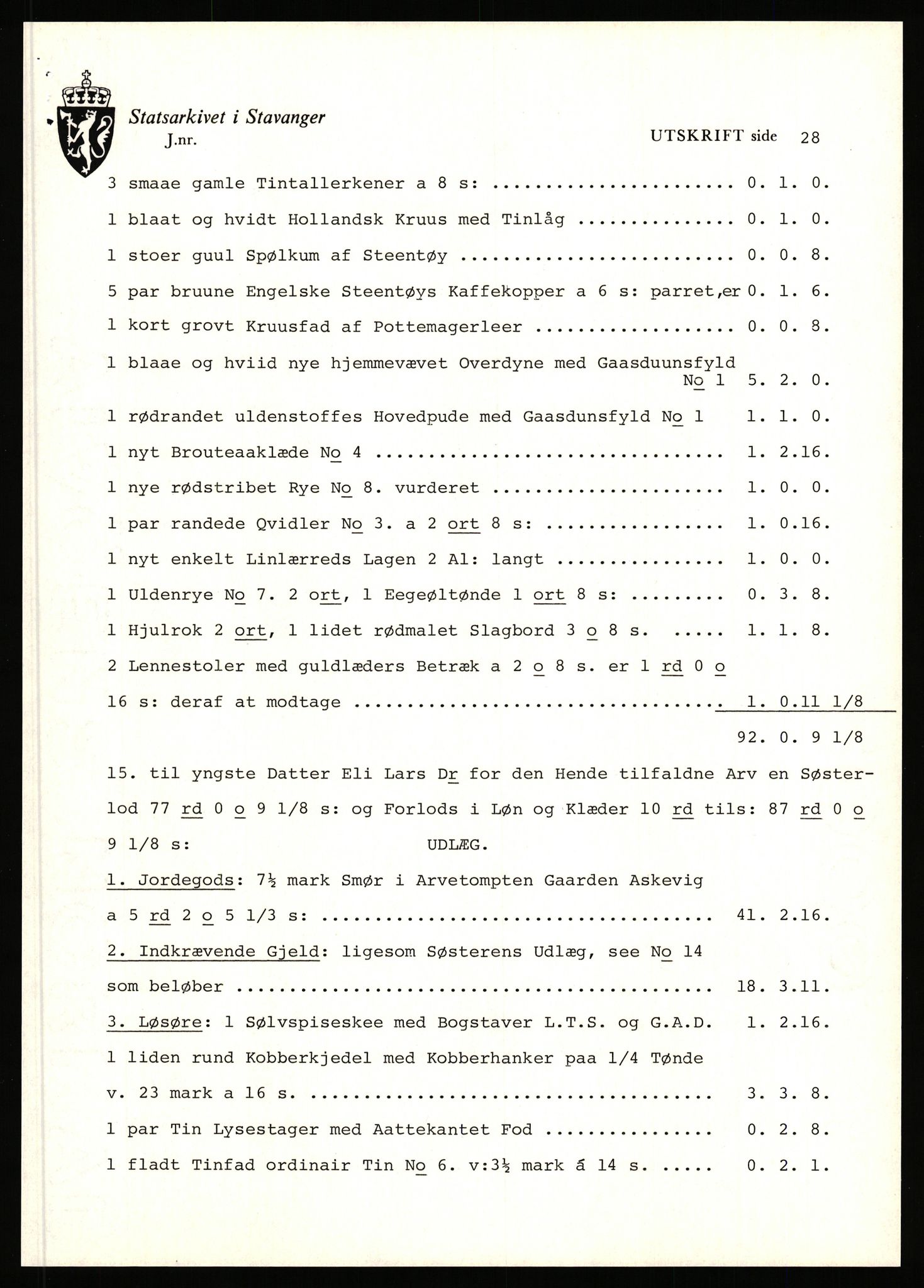 Statsarkivet i Stavanger, AV/SAST-A-101971/03/Y/Yj/L0003: Avskrifter sortert etter gårdsnavn: Askje - Auglend, 1750-1930, p. 78