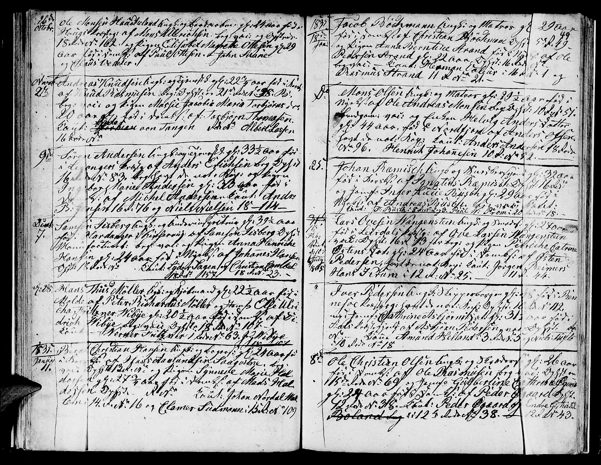 Domkirken sokneprestembete, SAB/A-74801/H/Hab/L0003: Parish register (copy) no. A 3, 1820-1853, p. 49