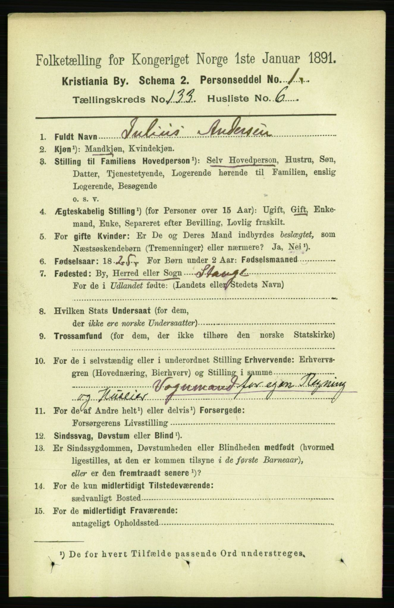 RA, 1891 census for 0301 Kristiania, 1891, p. 72642