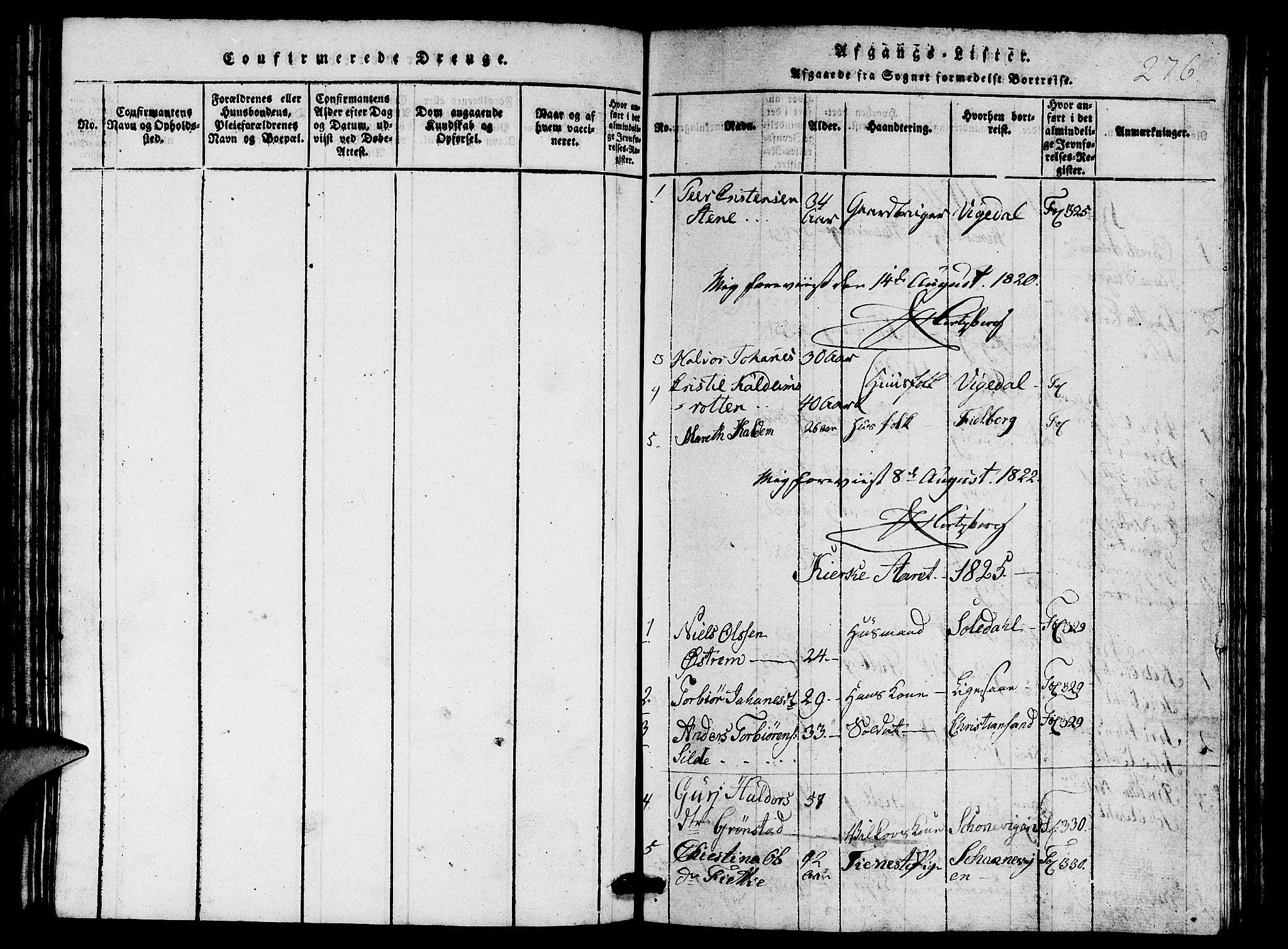 Etne sokneprestembete, SAB/A-75001/H/Hab: Parish register (copy) no. A 1, 1815-1849, p. 276