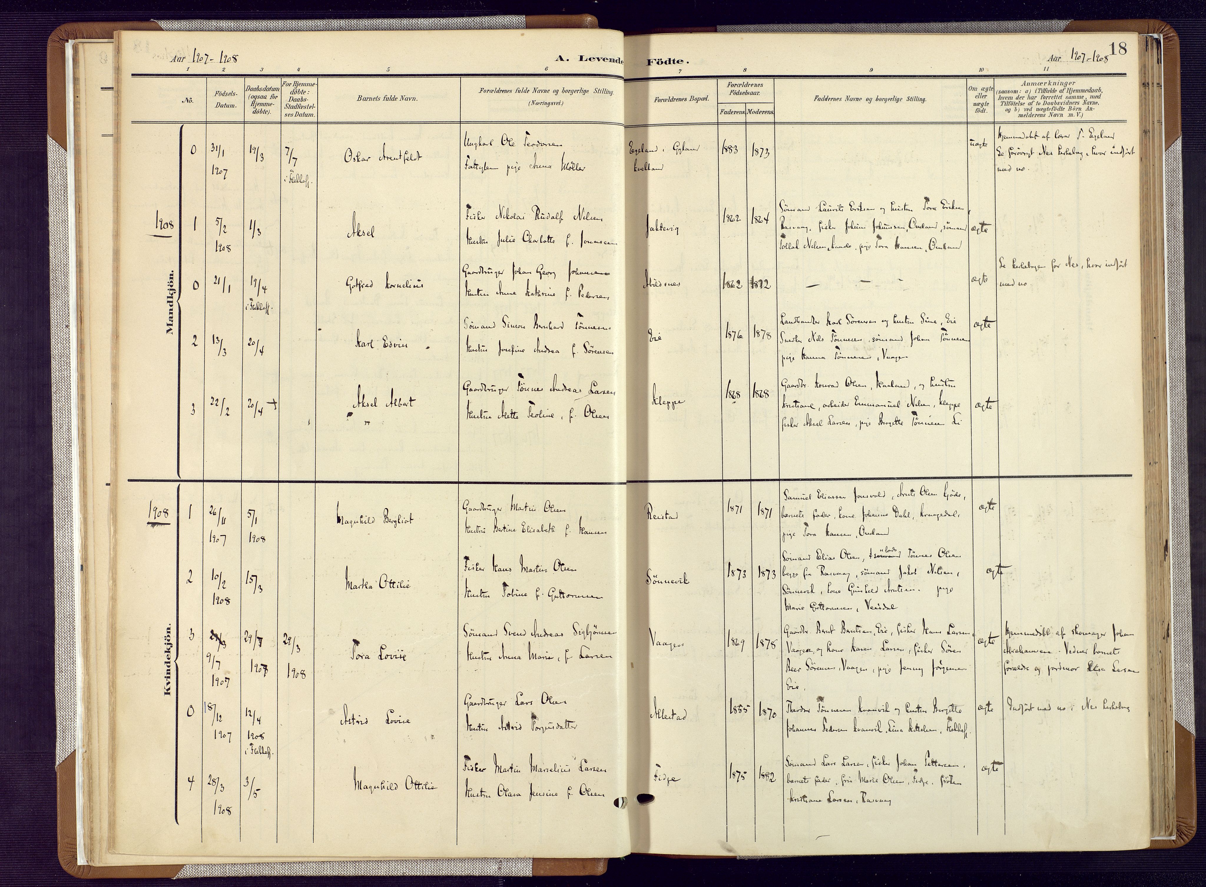 Flekkefjord sokneprestkontor, AV/SAK-1111-0012/F/Fa/Fab/L0007: Parish register (official) no. A 7, 1902-1921, p. 18