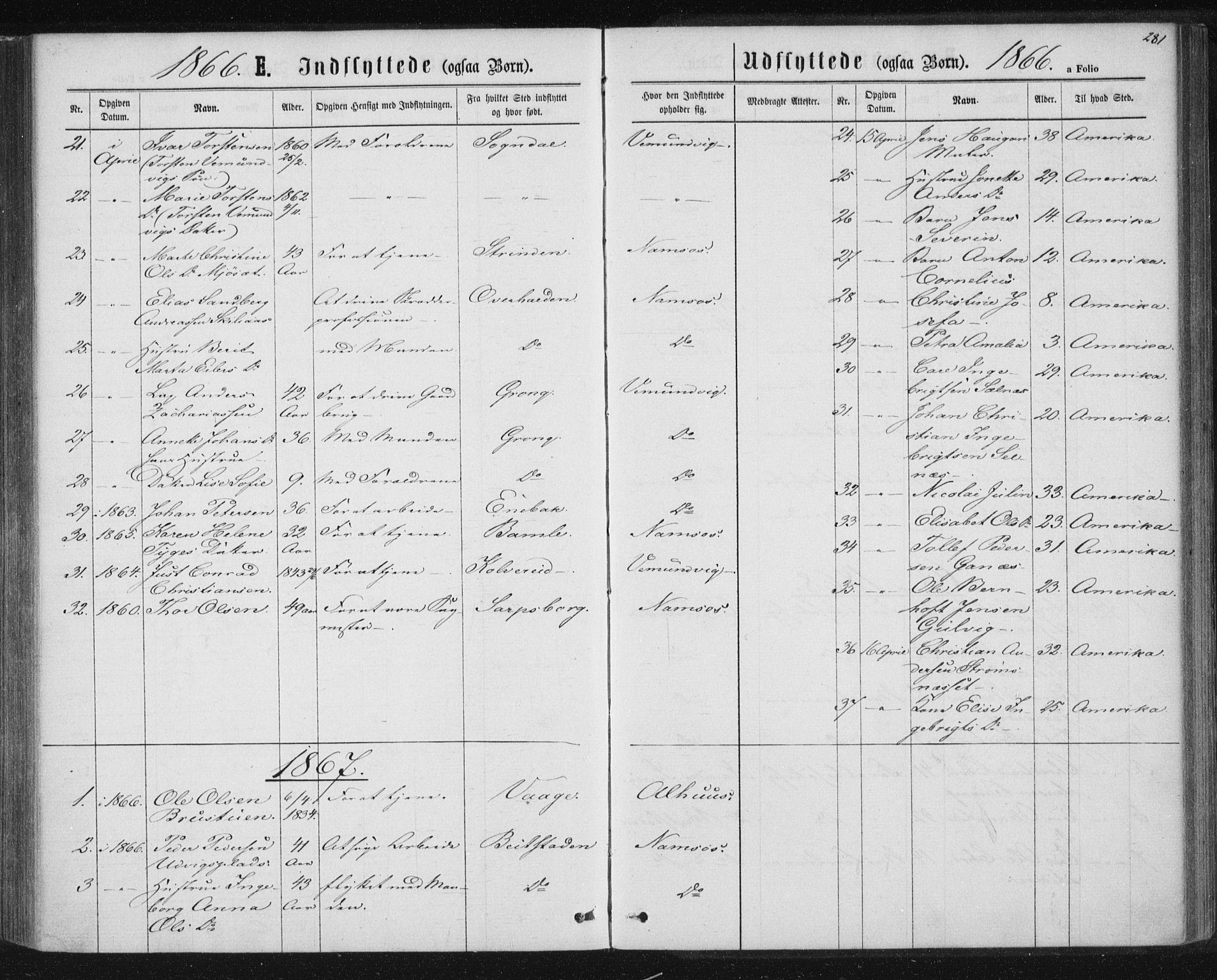 Ministerialprotokoller, klokkerbøker og fødselsregistre - Nord-Trøndelag, SAT/A-1458/768/L0570: Parish register (official) no. 768A05, 1865-1874, p. 281