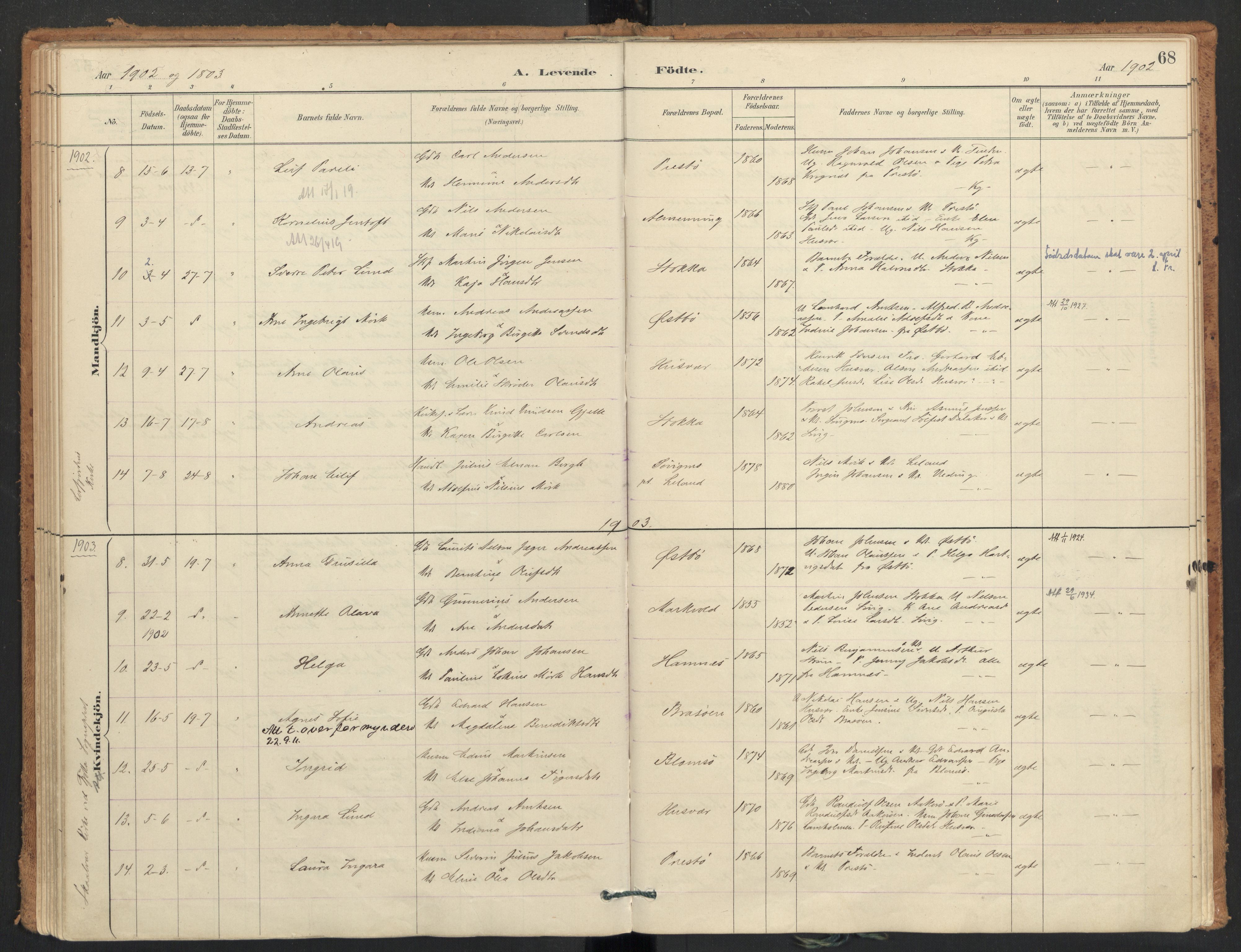 Ministerialprotokoller, klokkerbøker og fødselsregistre - Nordland, AV/SAT-A-1459/830/L0453: Parish register (official) no. 830A17, 1886-1911, p. 68